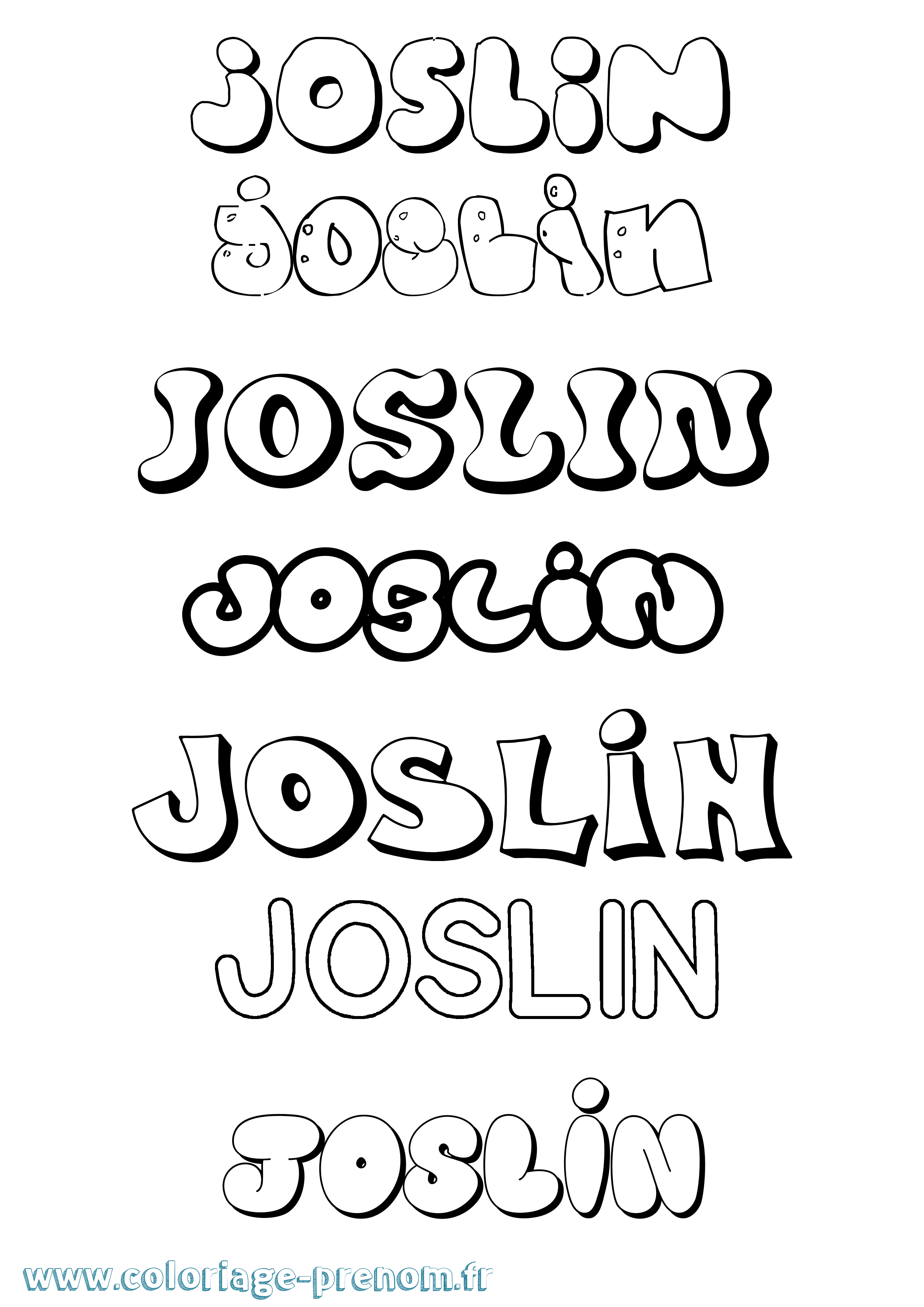 Coloriage Joslin Bubble Coloriage prénom Joslin Bubble