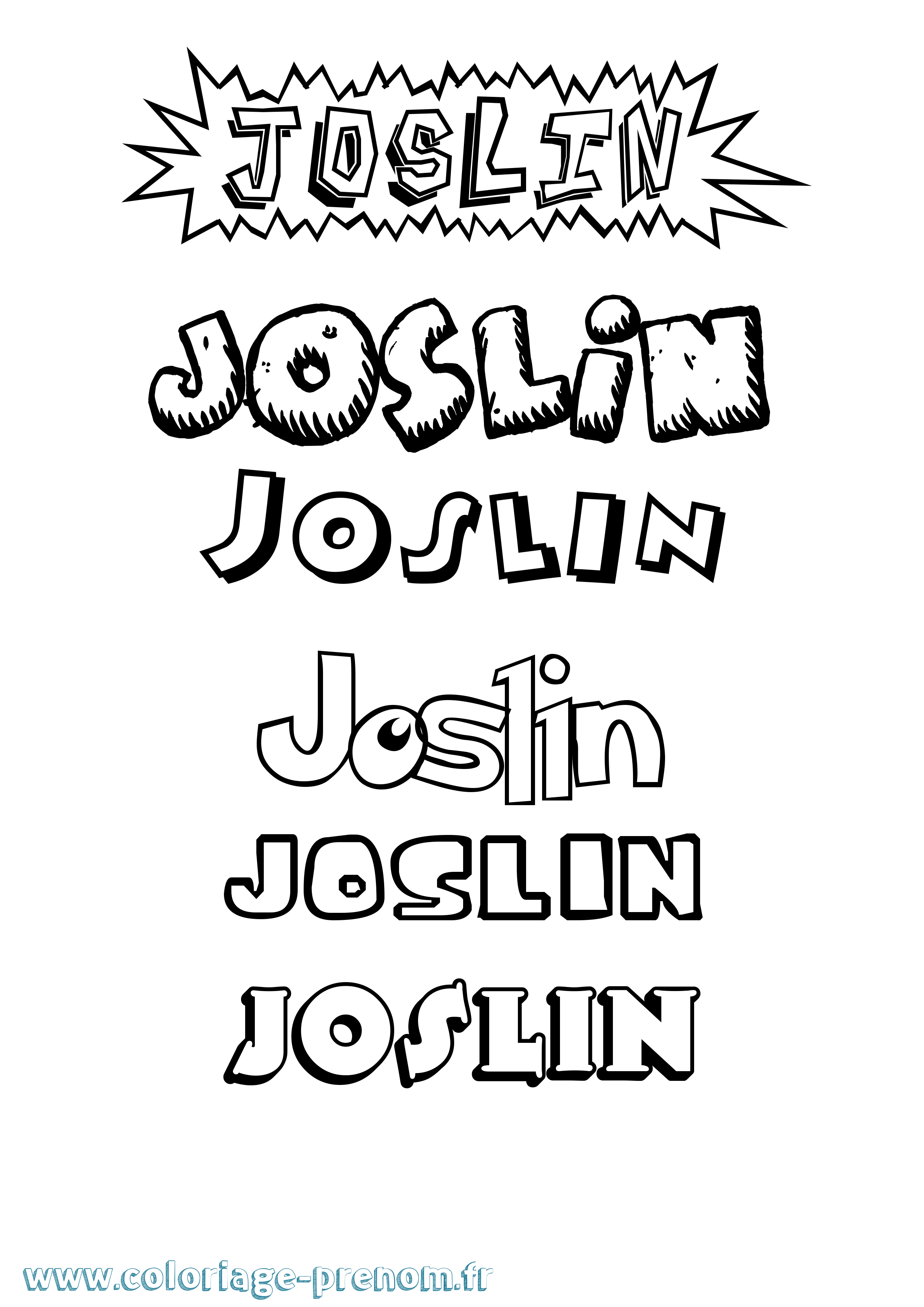 Coloriage Joslin Dessin Animé Coloriage prénom Joslin Dessin Animé
