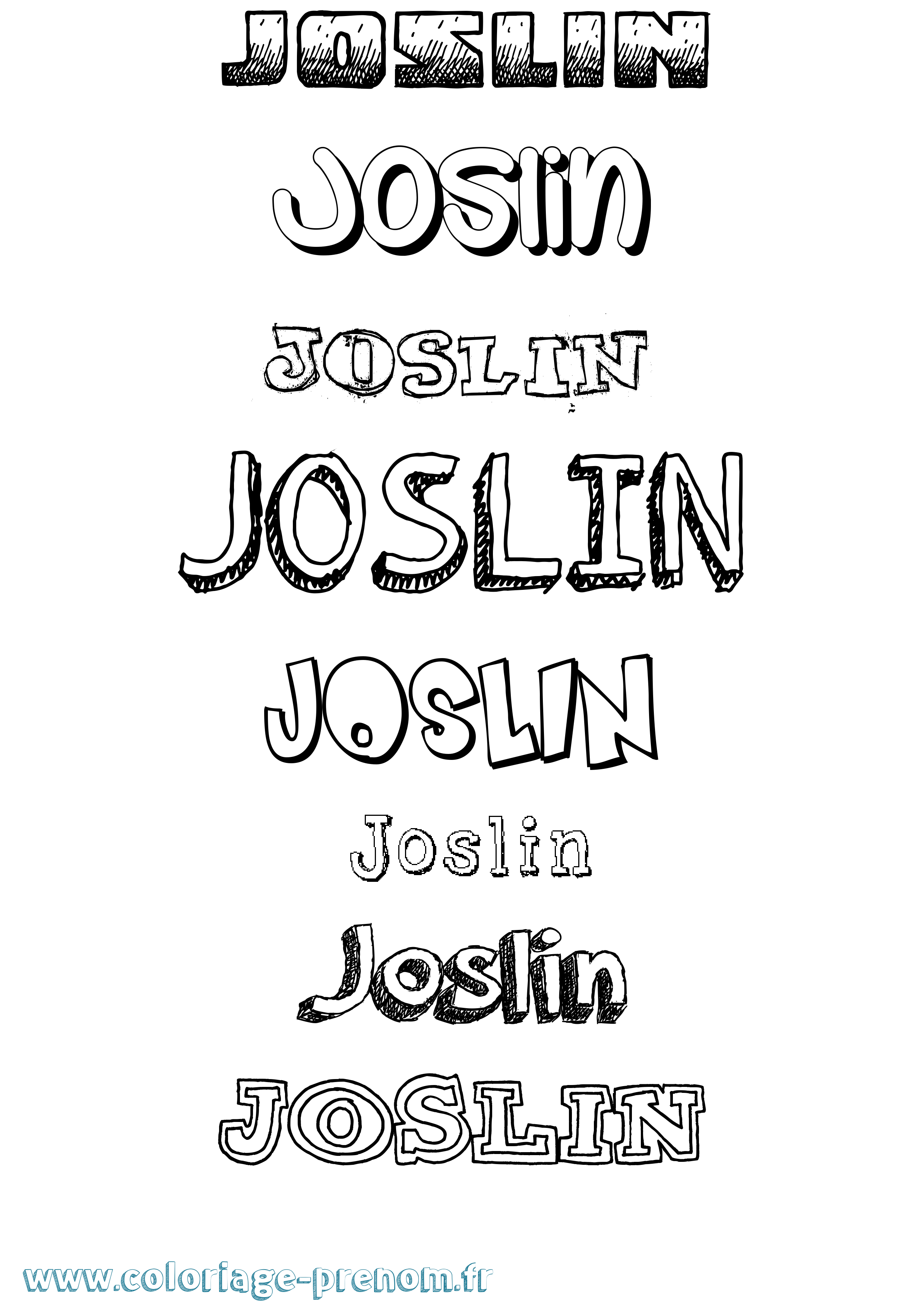 Coloriage Joslin Dessiné Coloriage prénom Joslin Dessiné