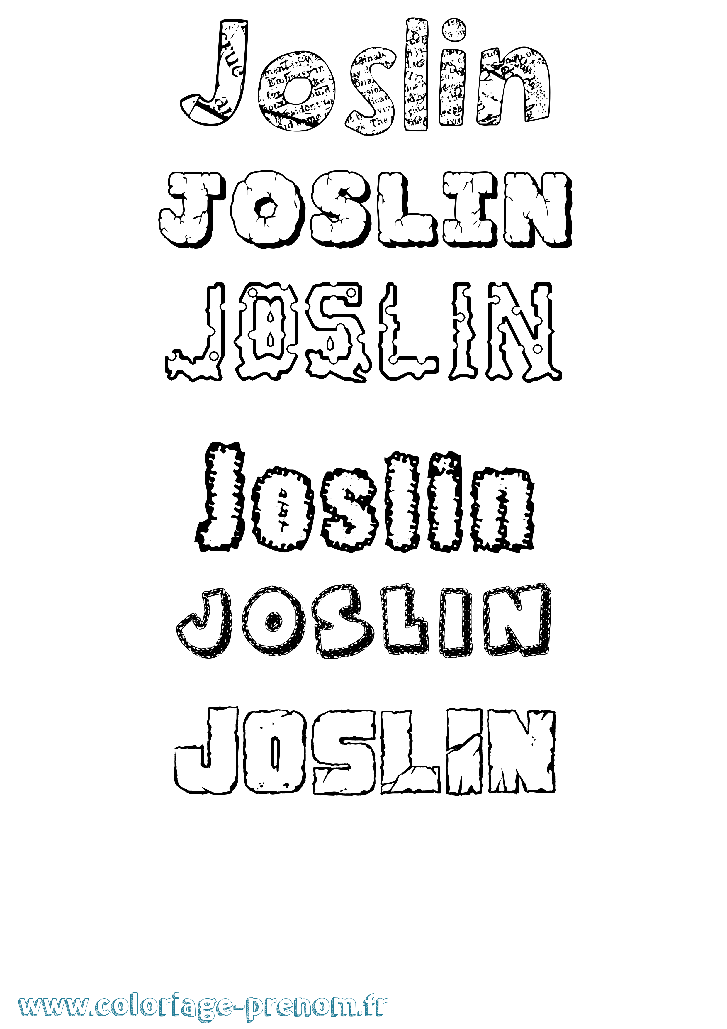 Coloriage Joslin Destructuré Coloriage prénom Joslin Destructuré