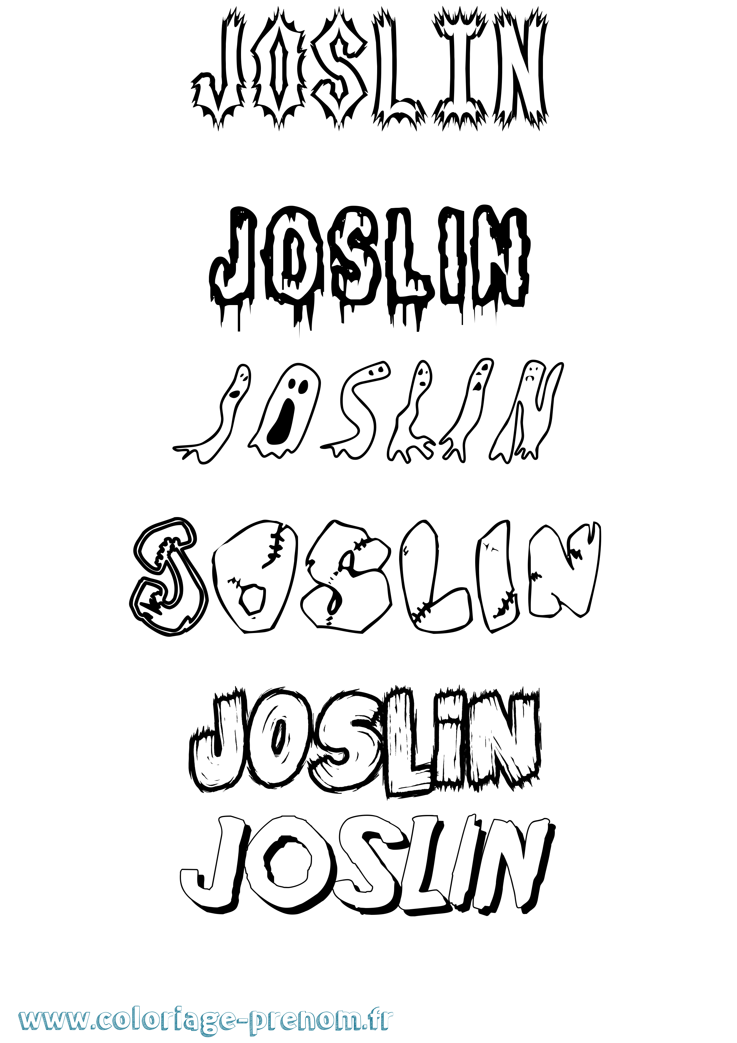 Coloriage Joslin Frisson Coloriage prénom Joslin Frisson