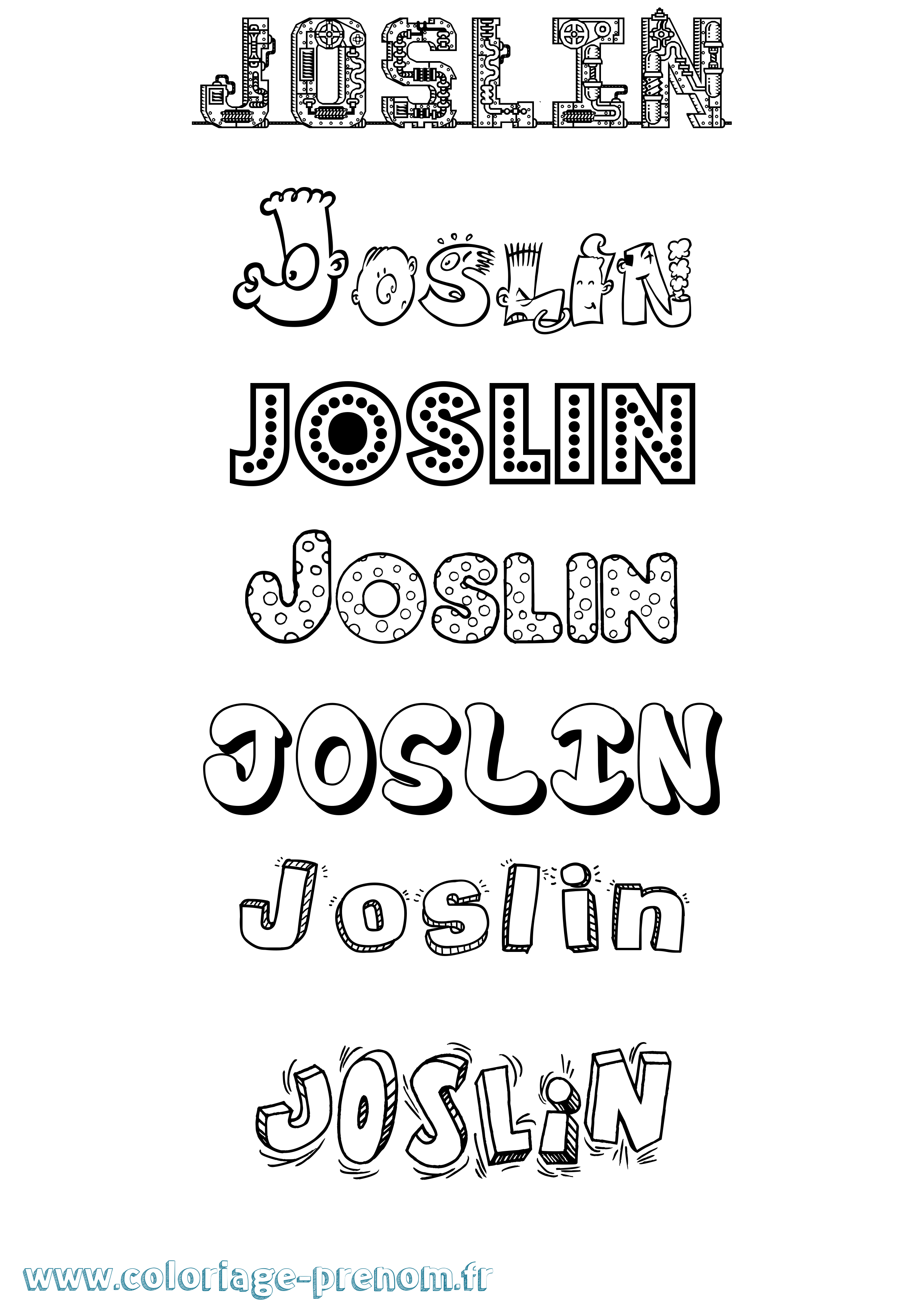 Coloriage Joslin Fun Coloriage prénom Joslin Fun