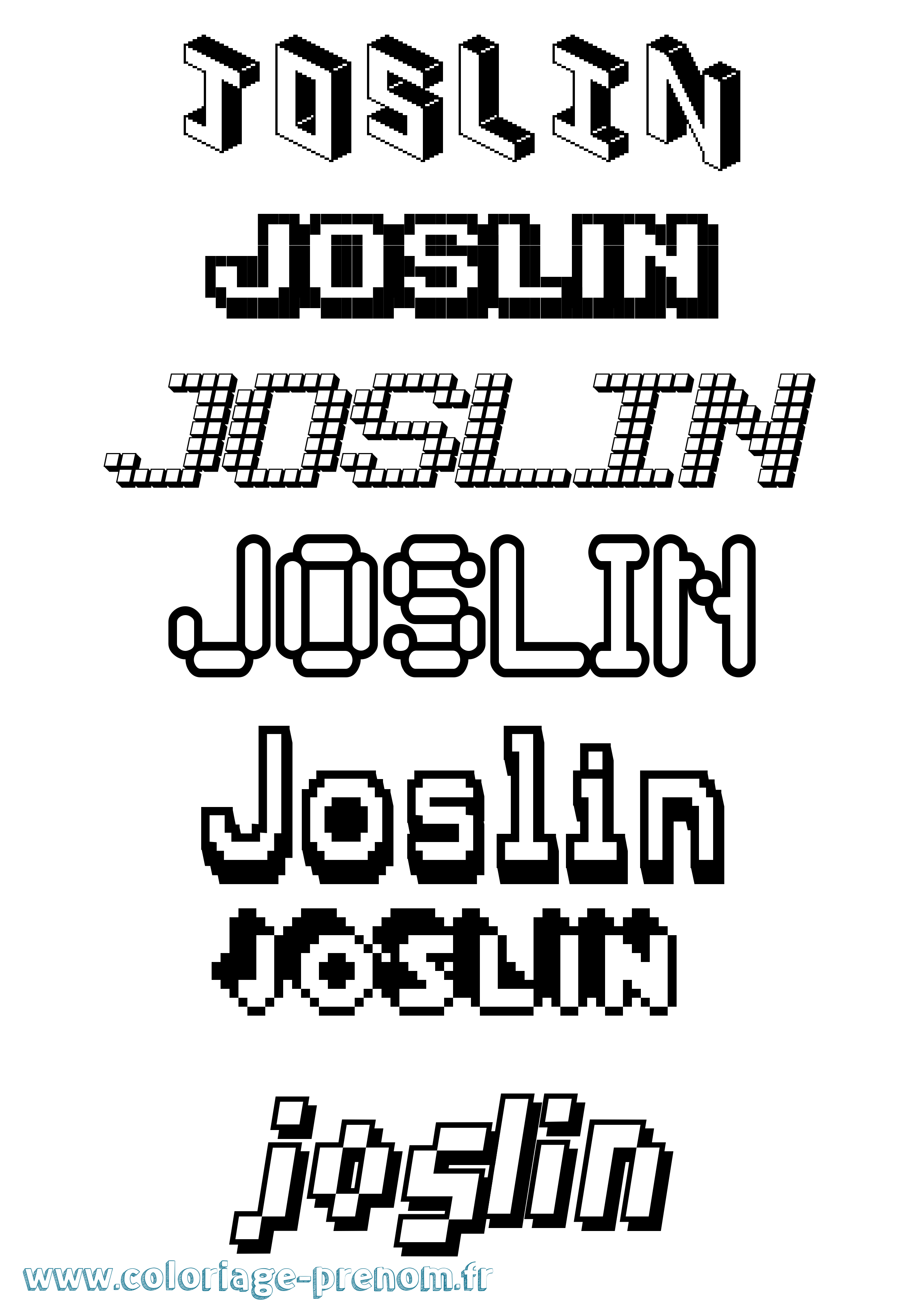 Coloriage Joslin Pixel Coloriage prénom Joslin Pixel