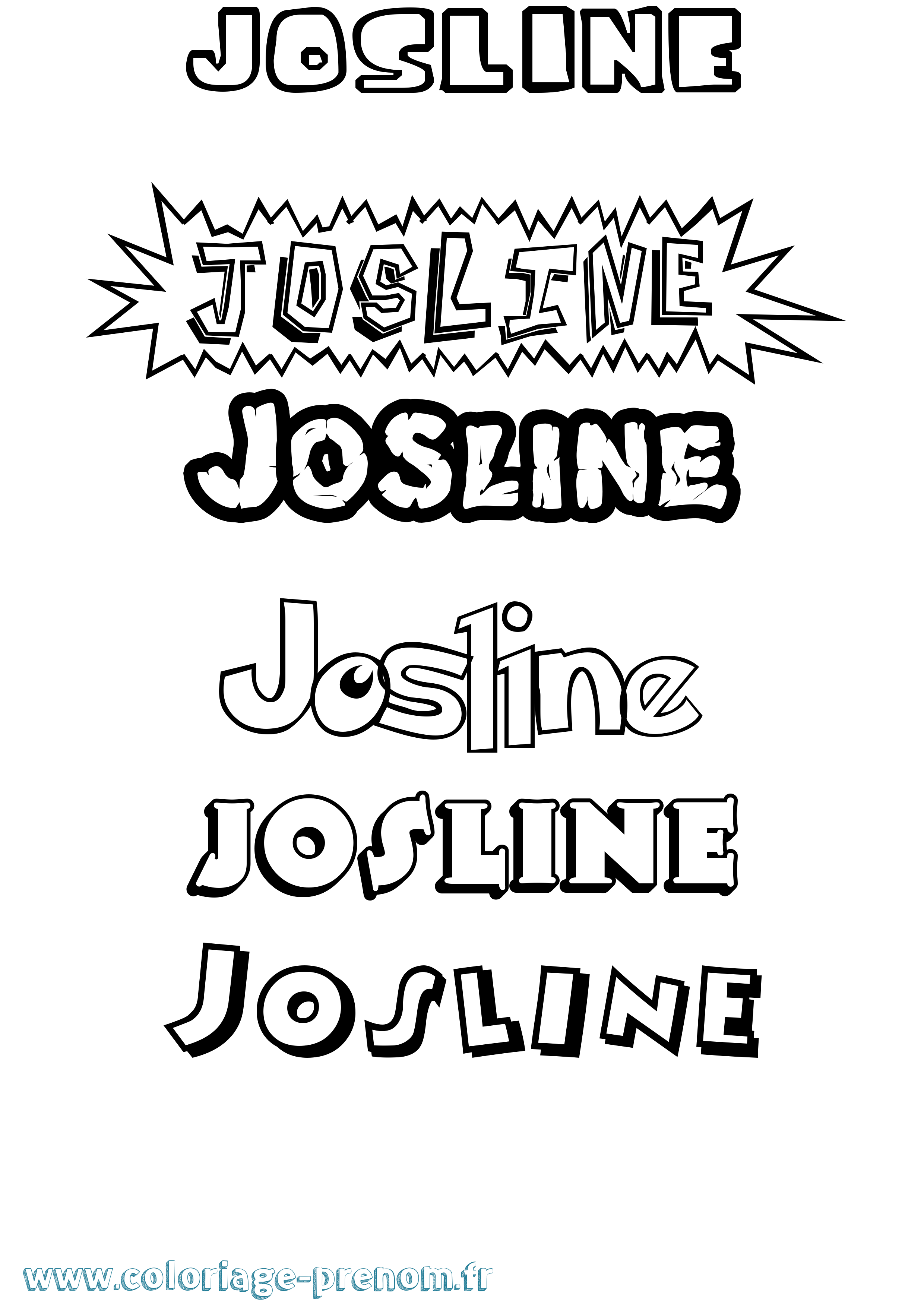 Coloriage Josline Dessin Animé Coloriage prénom Josline Dessin Animé