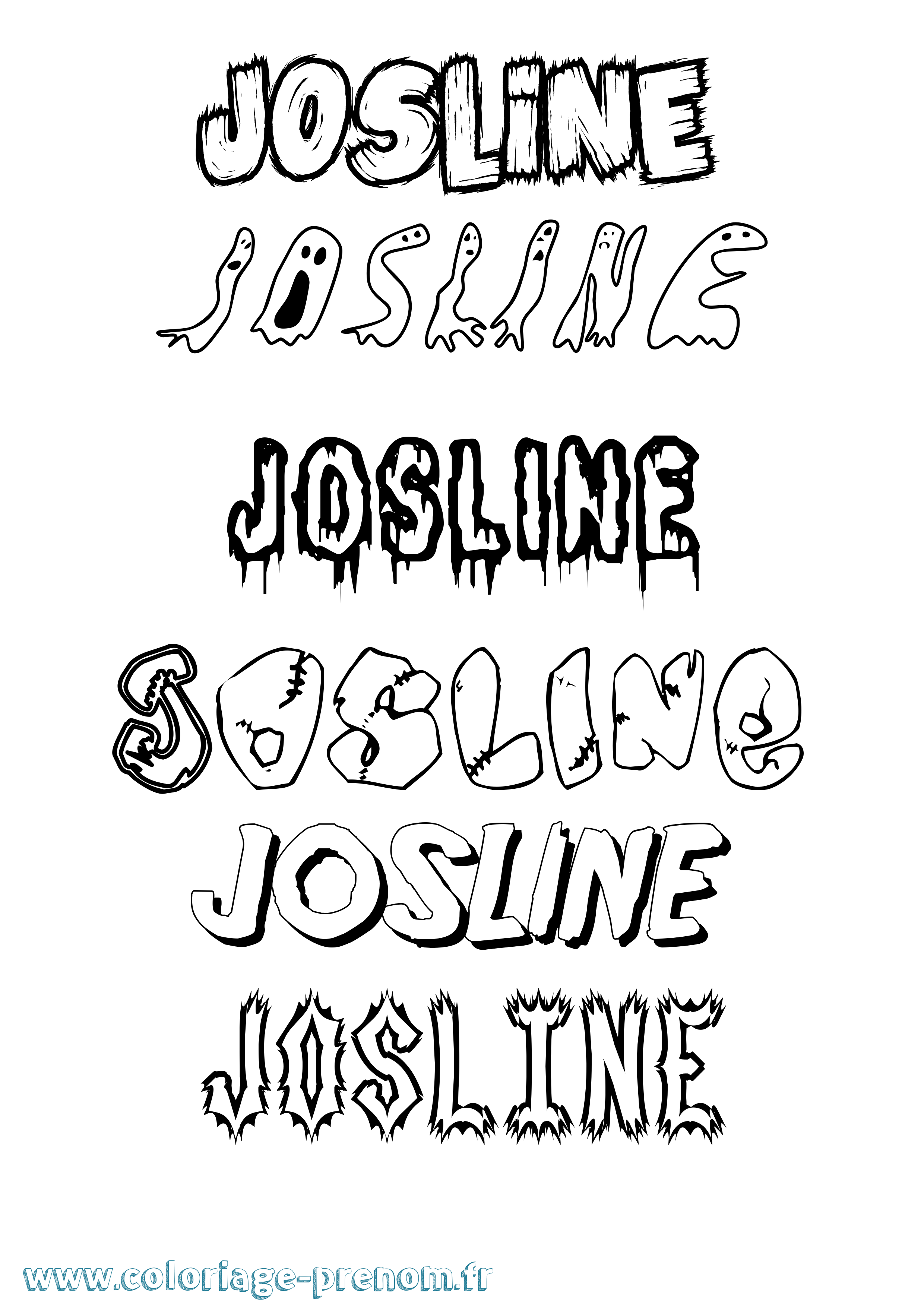 Coloriage Josline Frisson Coloriage prénom Josline Frisson
