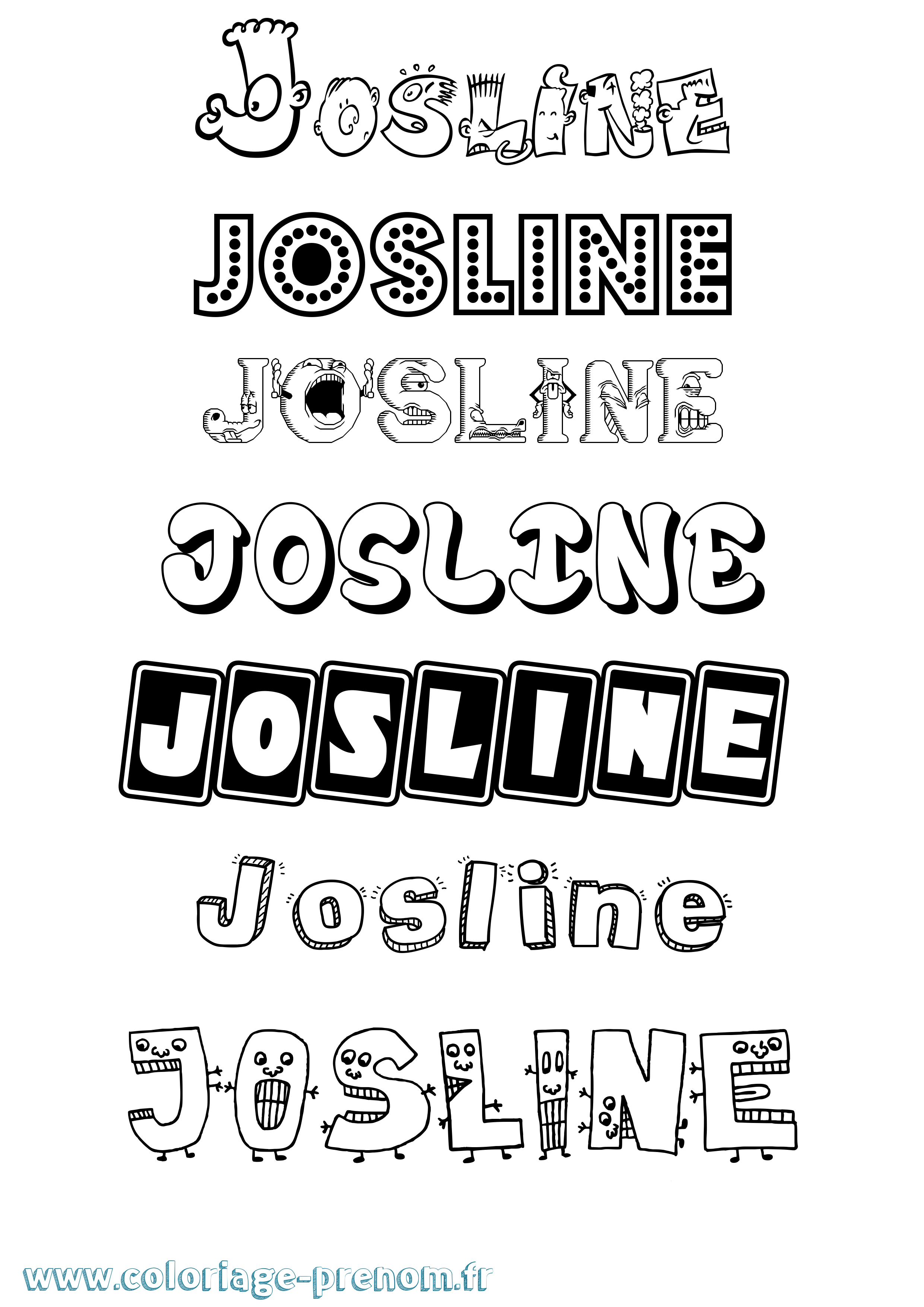 Coloriage Josline Fun Coloriage prénom Josline Fun