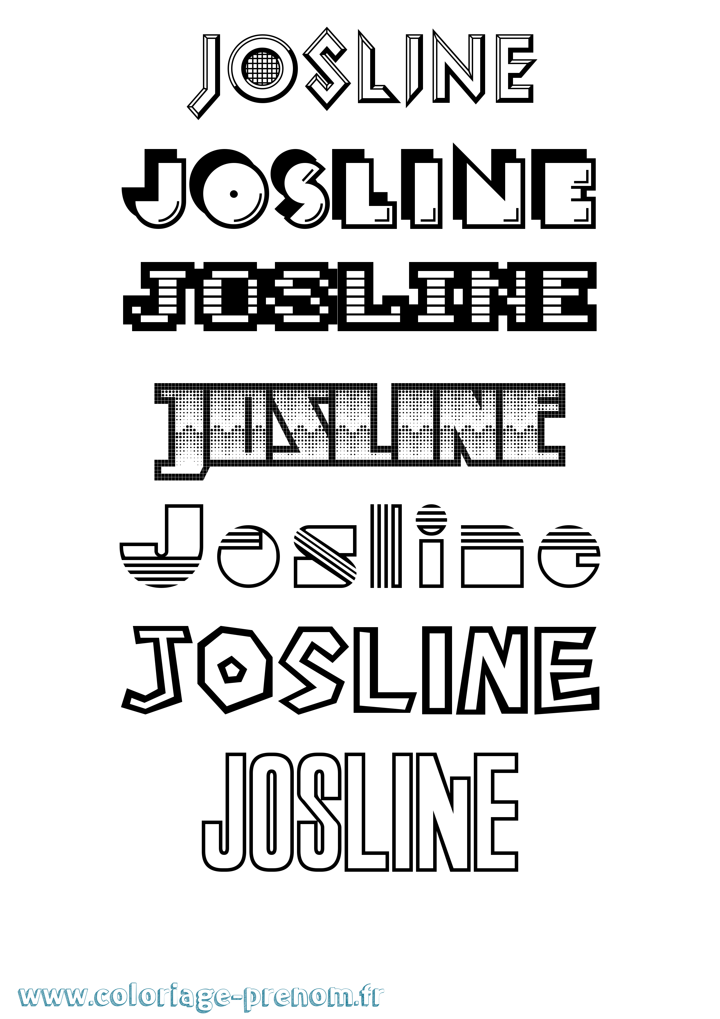 Coloriage Josline Jeux Vidéos Coloriage prénom Josline Jeux Vidéos