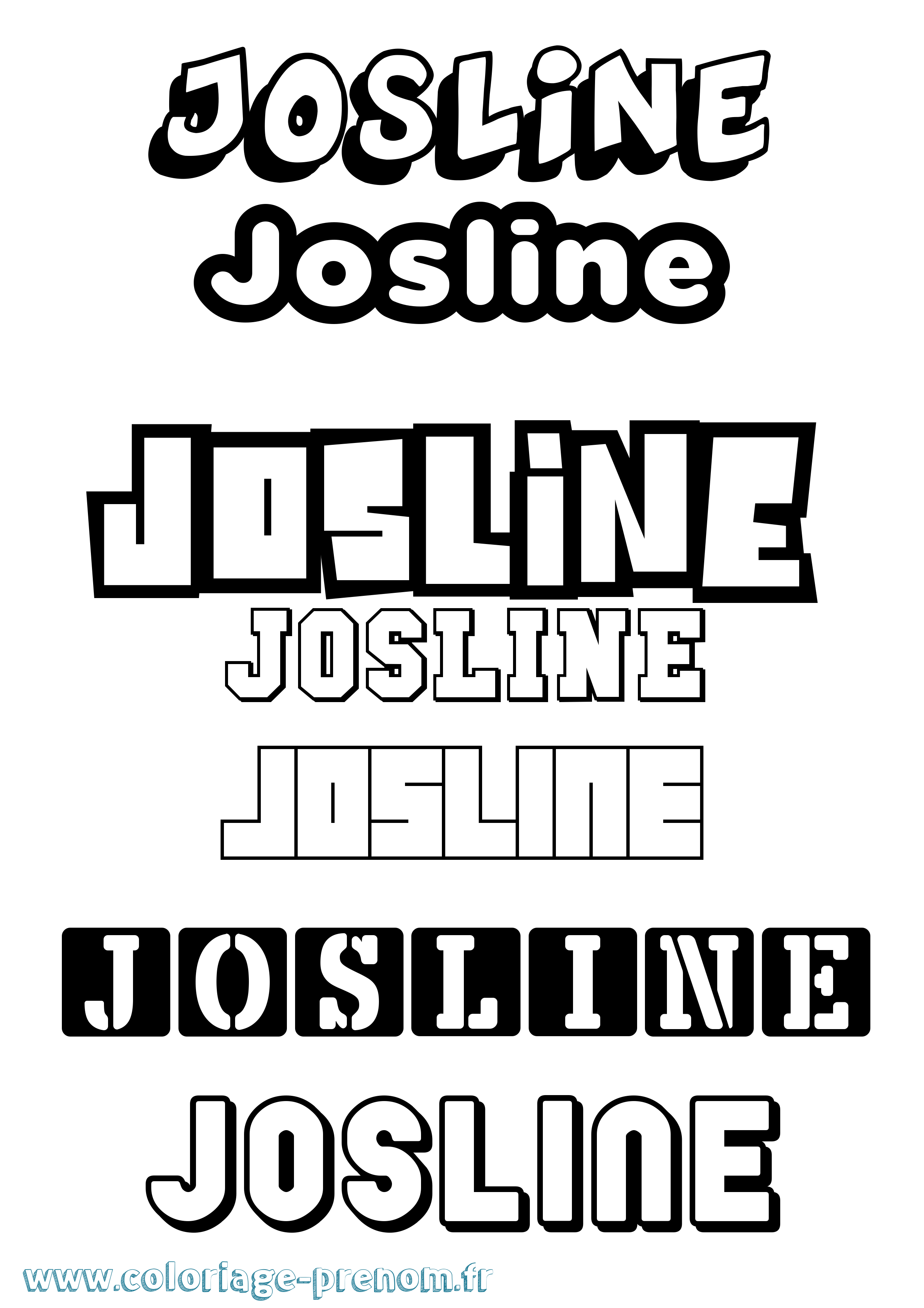 Coloriage Josline Simple Coloriage prénom Josline Simple