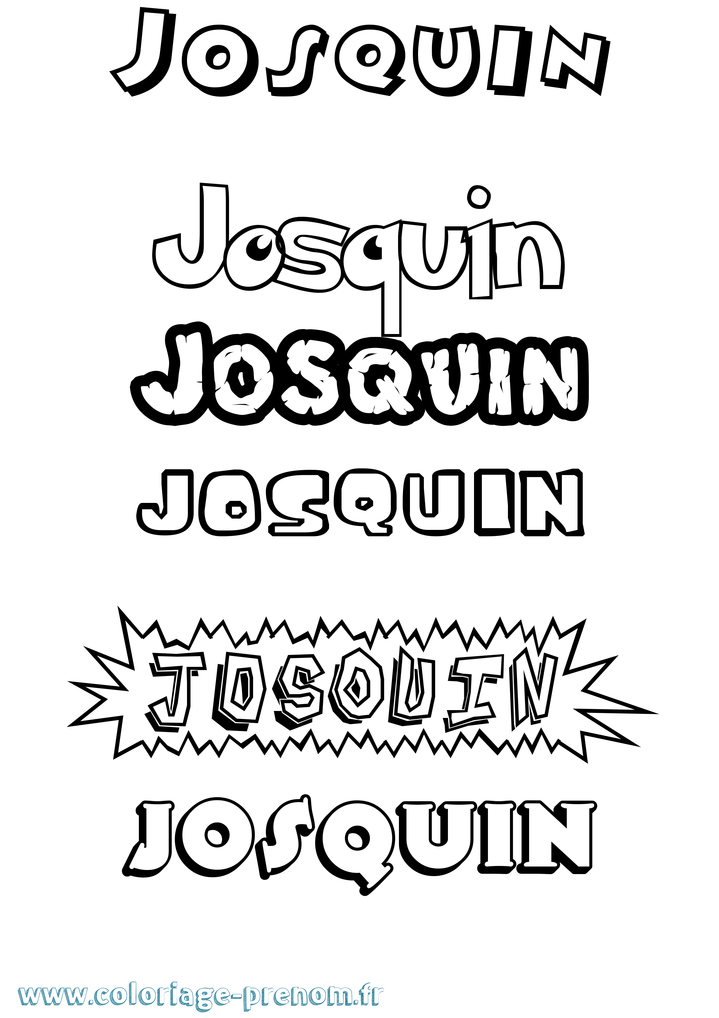 Coloriage Josquin Dessin Animé Coloriage prénom Josquin Dessin Animé