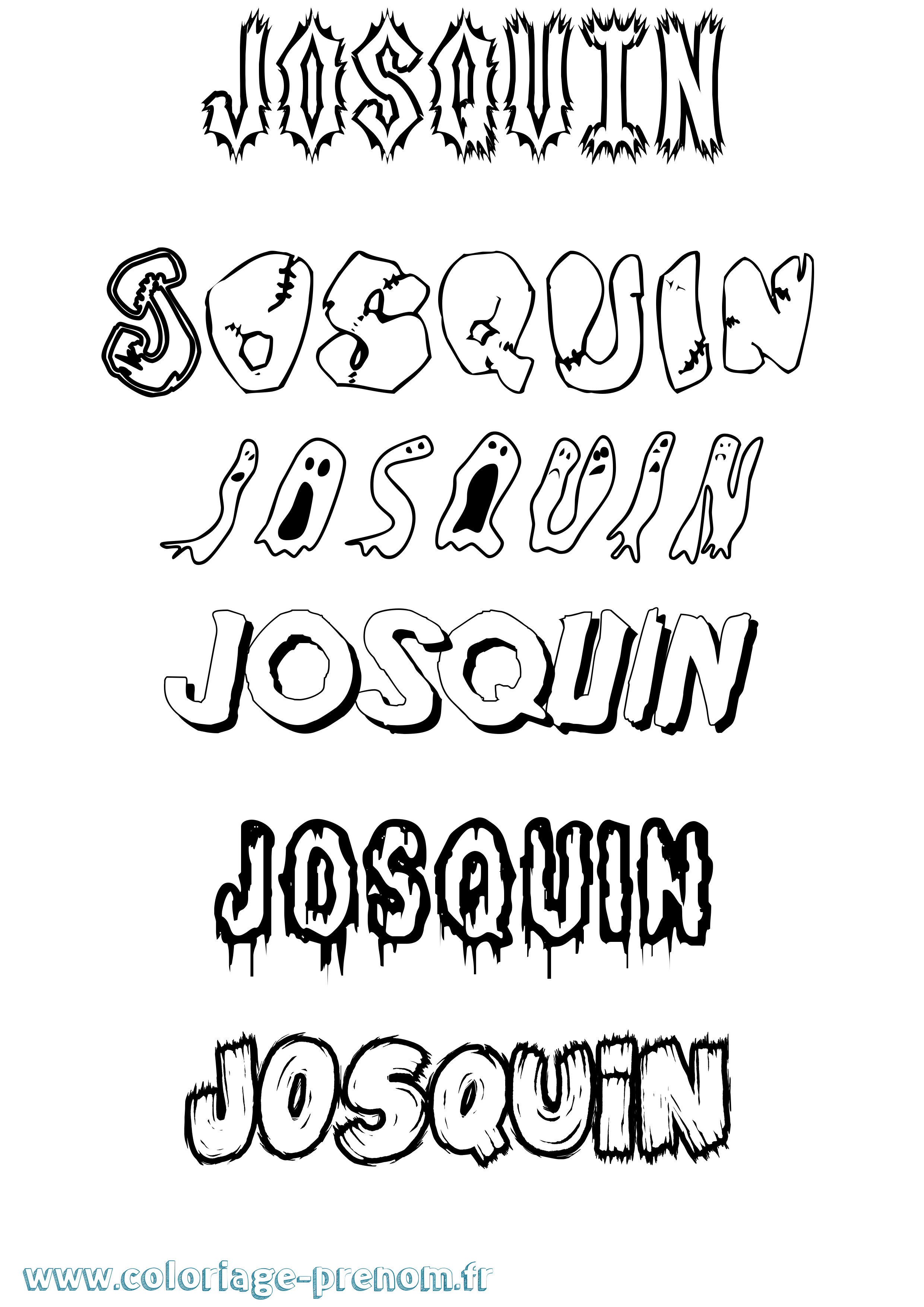 Coloriage Josquin Frisson Coloriage prénom Josquin Frisson