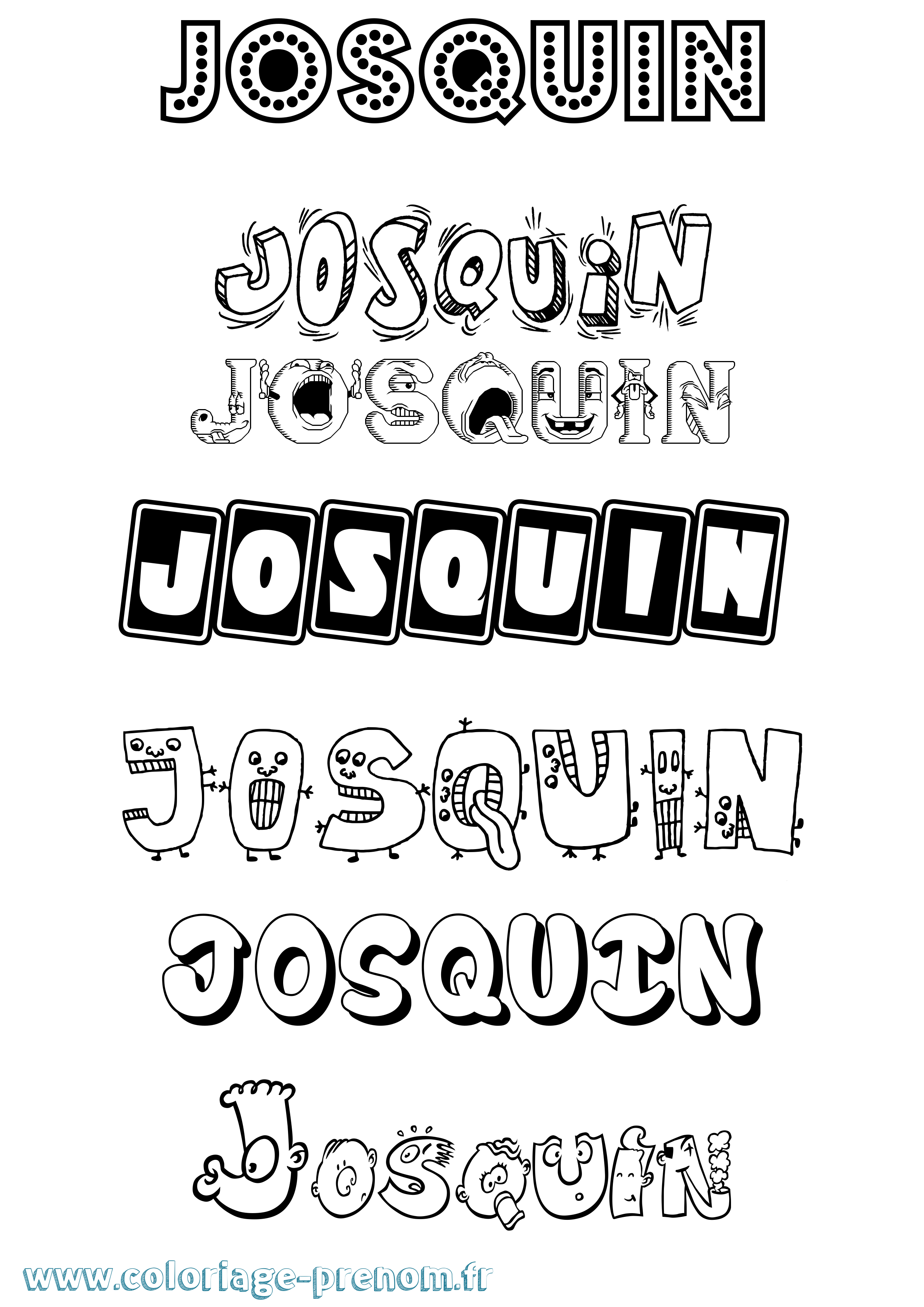 Coloriage Josquin Fun Coloriage prénom Josquin Fun