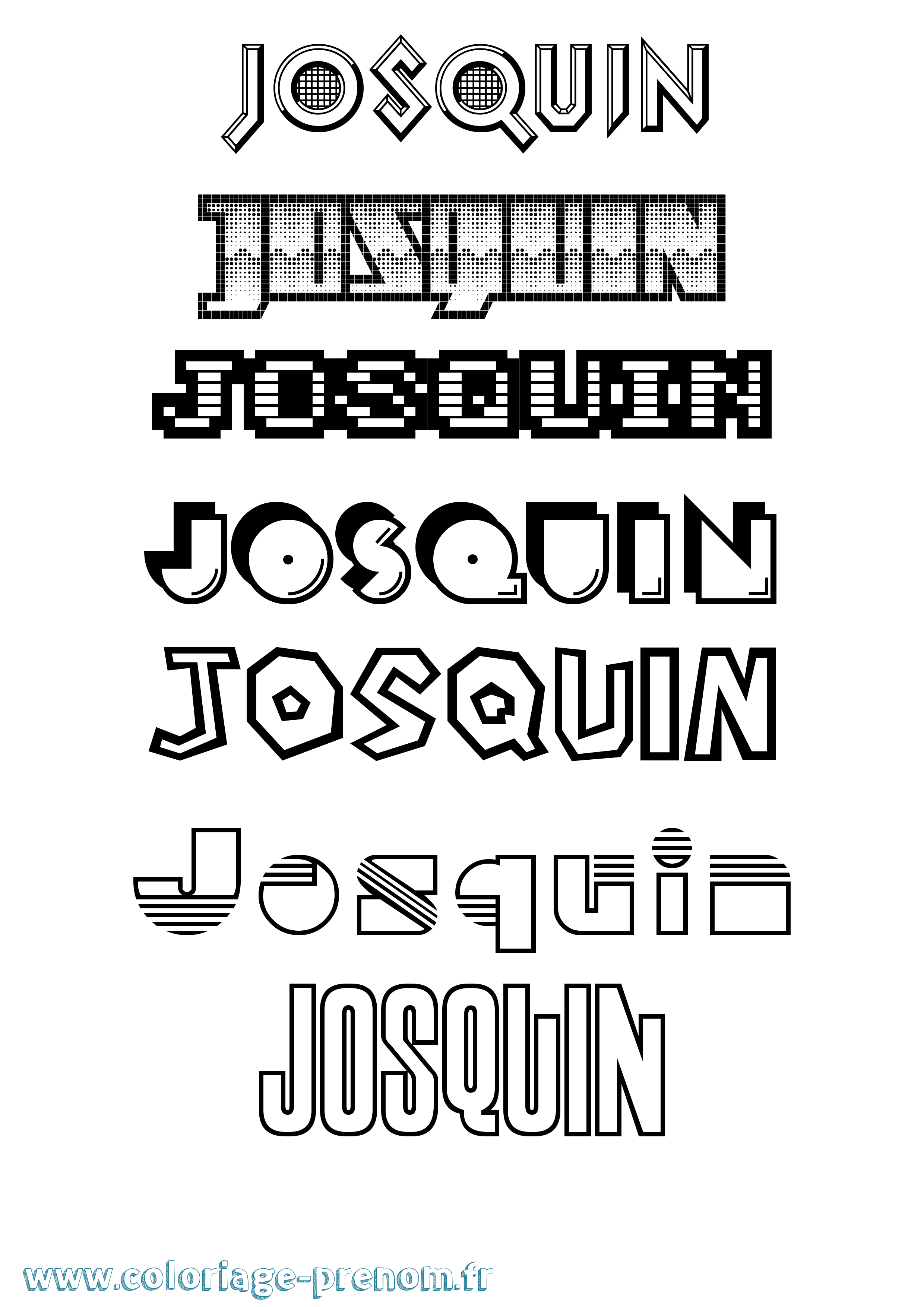 Coloriage Josquin Jeux Vidéos Coloriage prénom Josquin Jeux Vidéos
