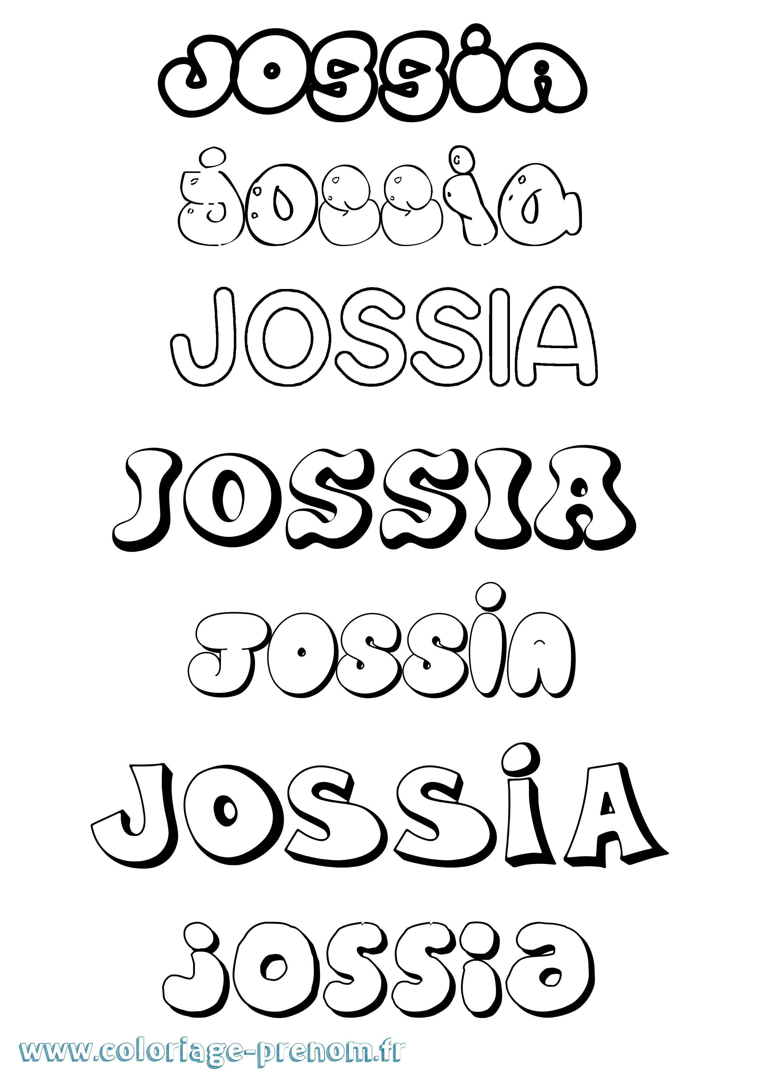 Coloriage Jossia Bubble Coloriage prénom Jossia Bubble