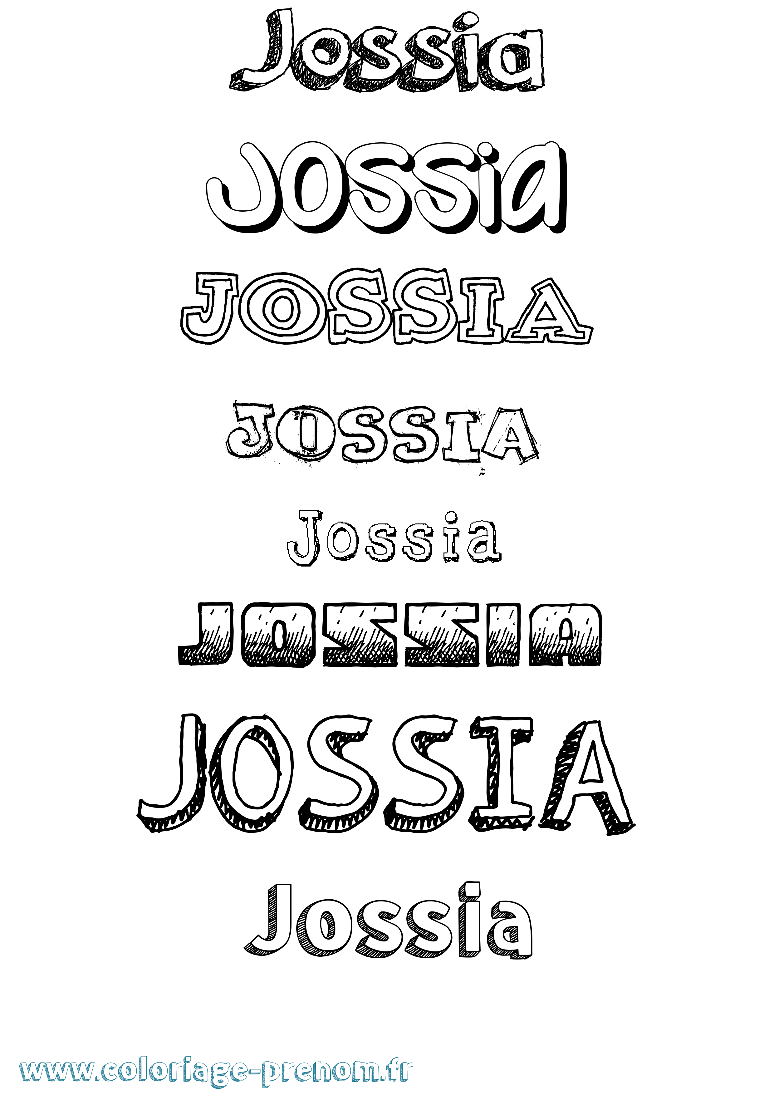 Coloriage Jossia Dessiné Coloriage prénom Jossia Dessiné