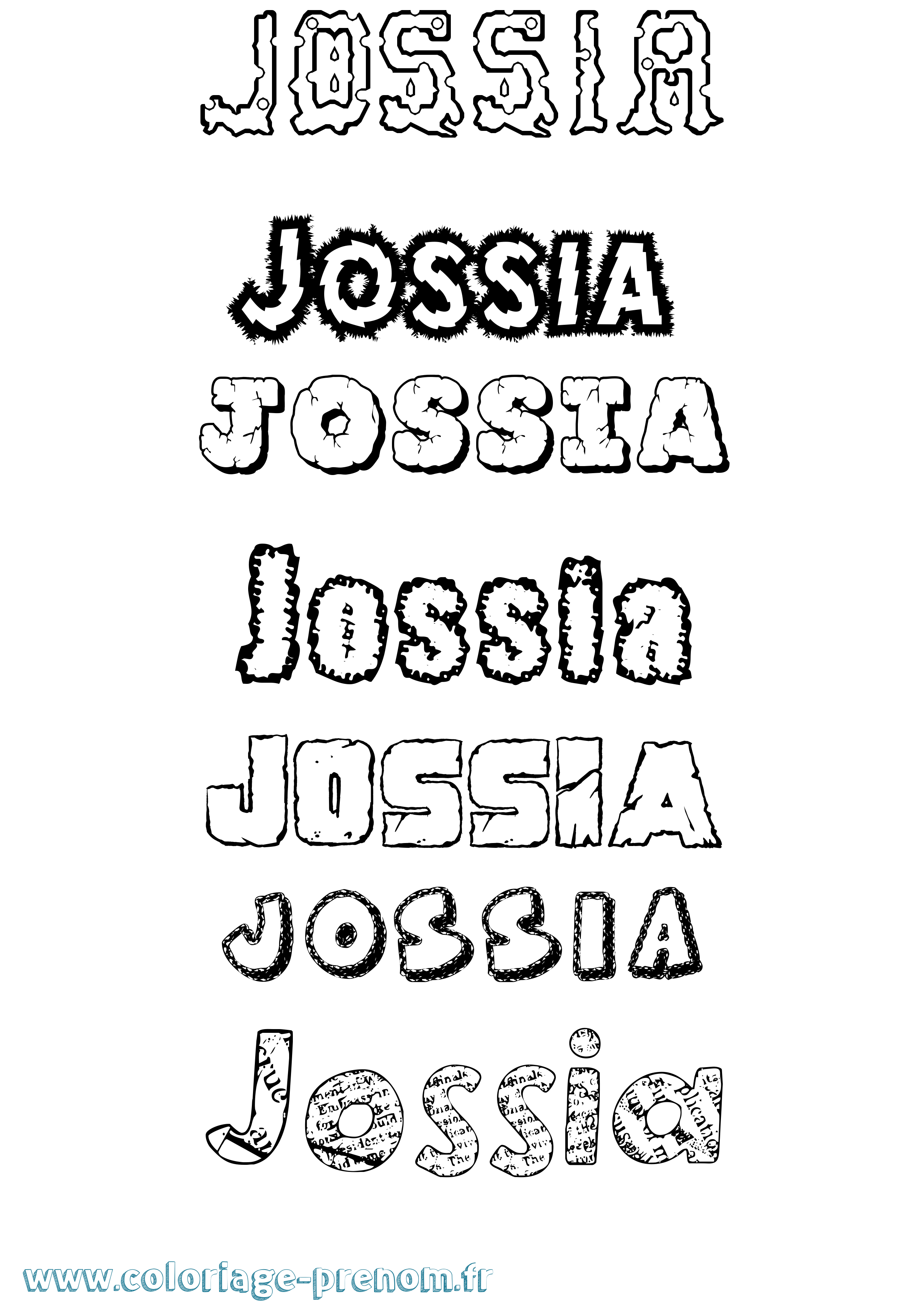 Coloriage Jossia Destructuré Coloriage prénom Jossia Destructuré