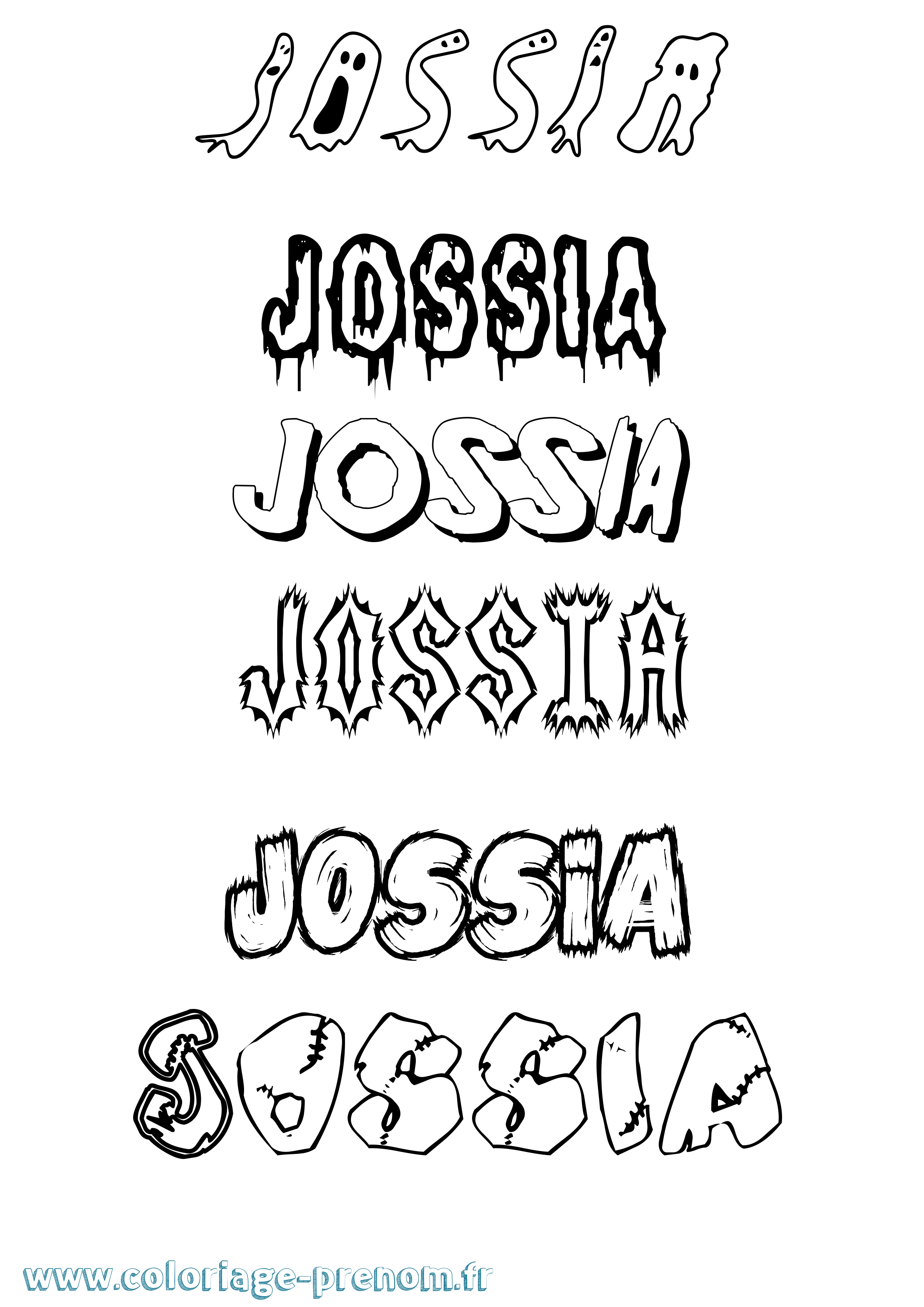 Coloriage Jossia Frisson Coloriage prénom Jossia Frisson
