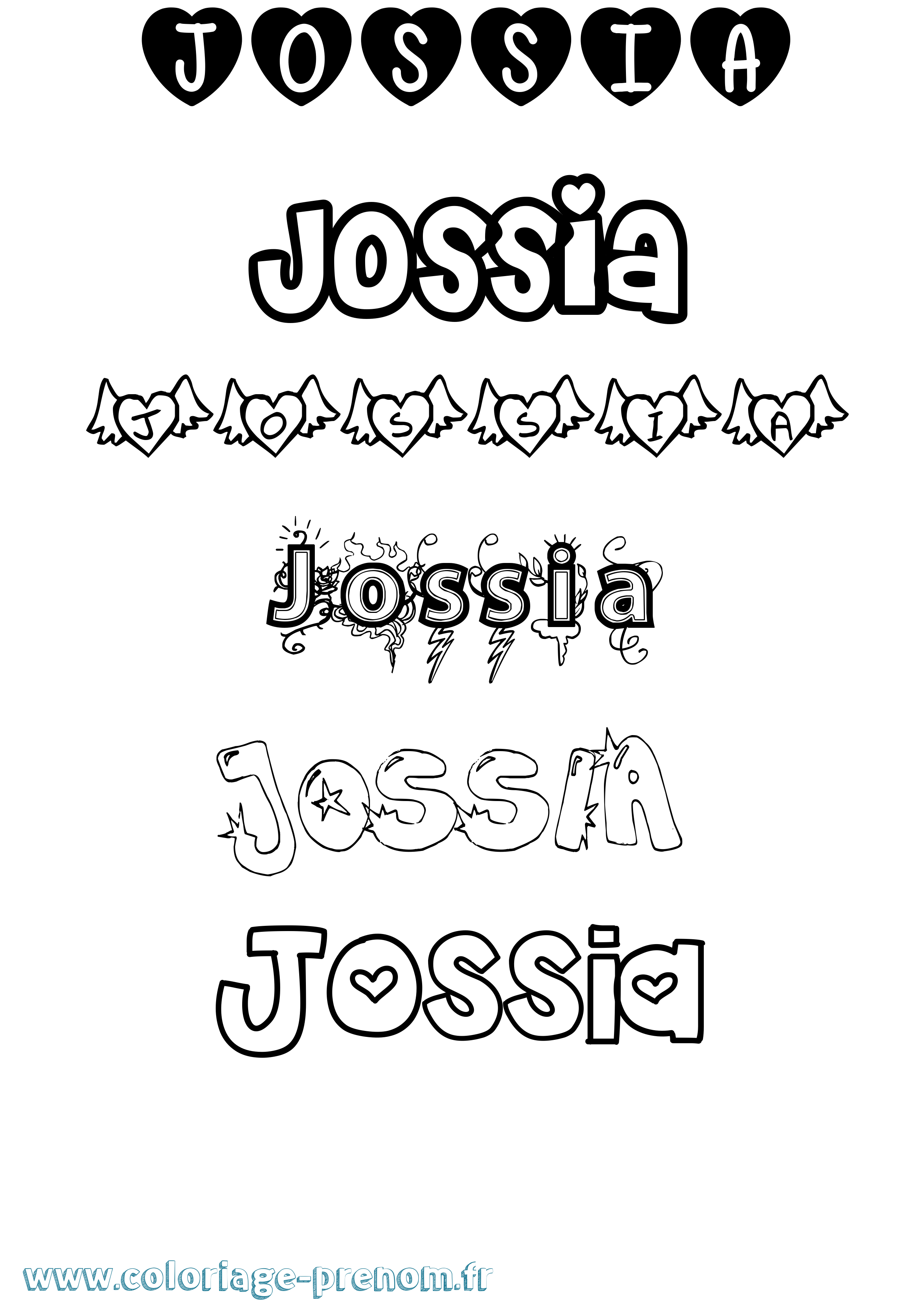 Coloriage Jossia Girly Coloriage prénom Jossia Girly