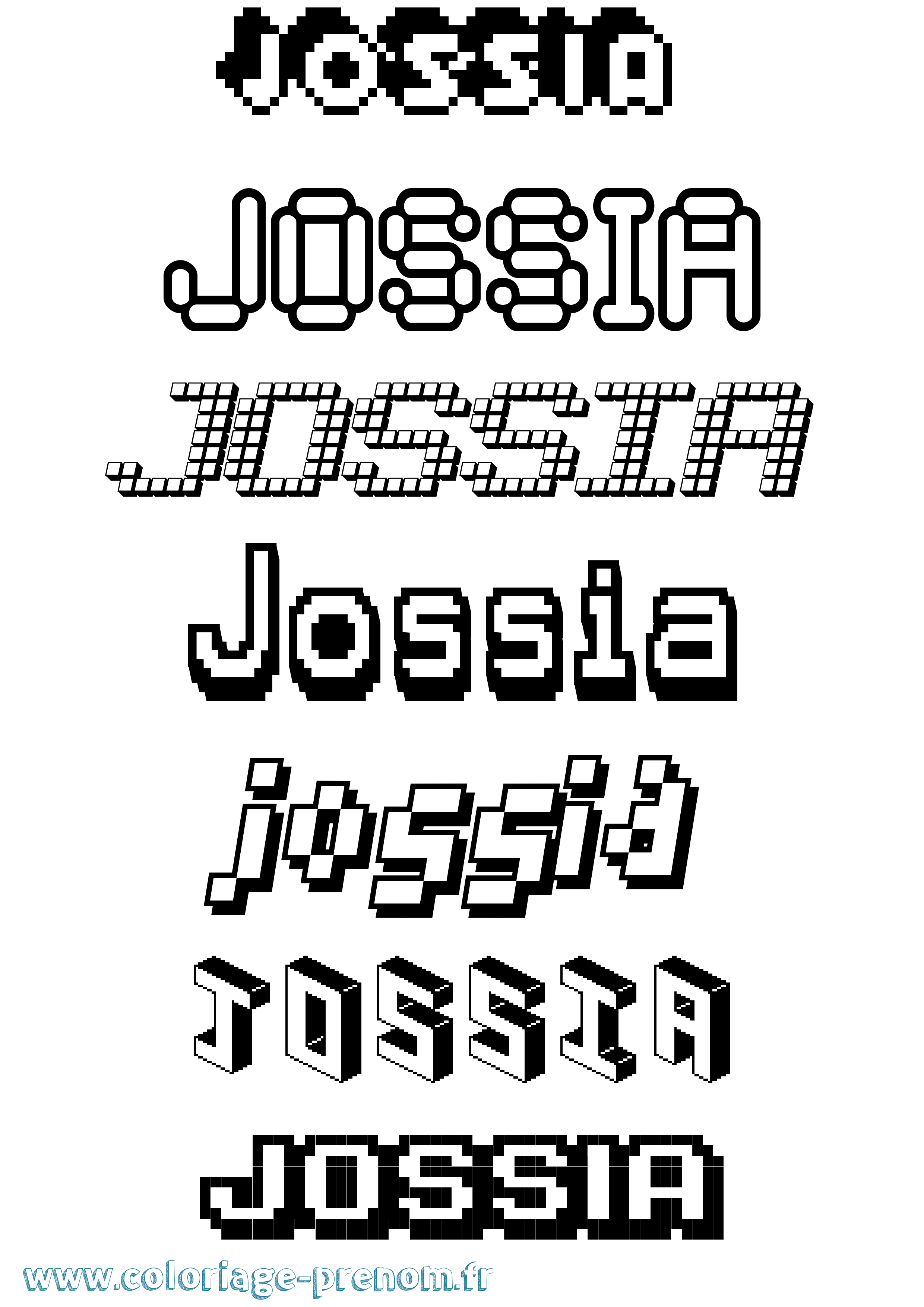Coloriage Jossia Pixel Coloriage prénom Jossia Pixel
