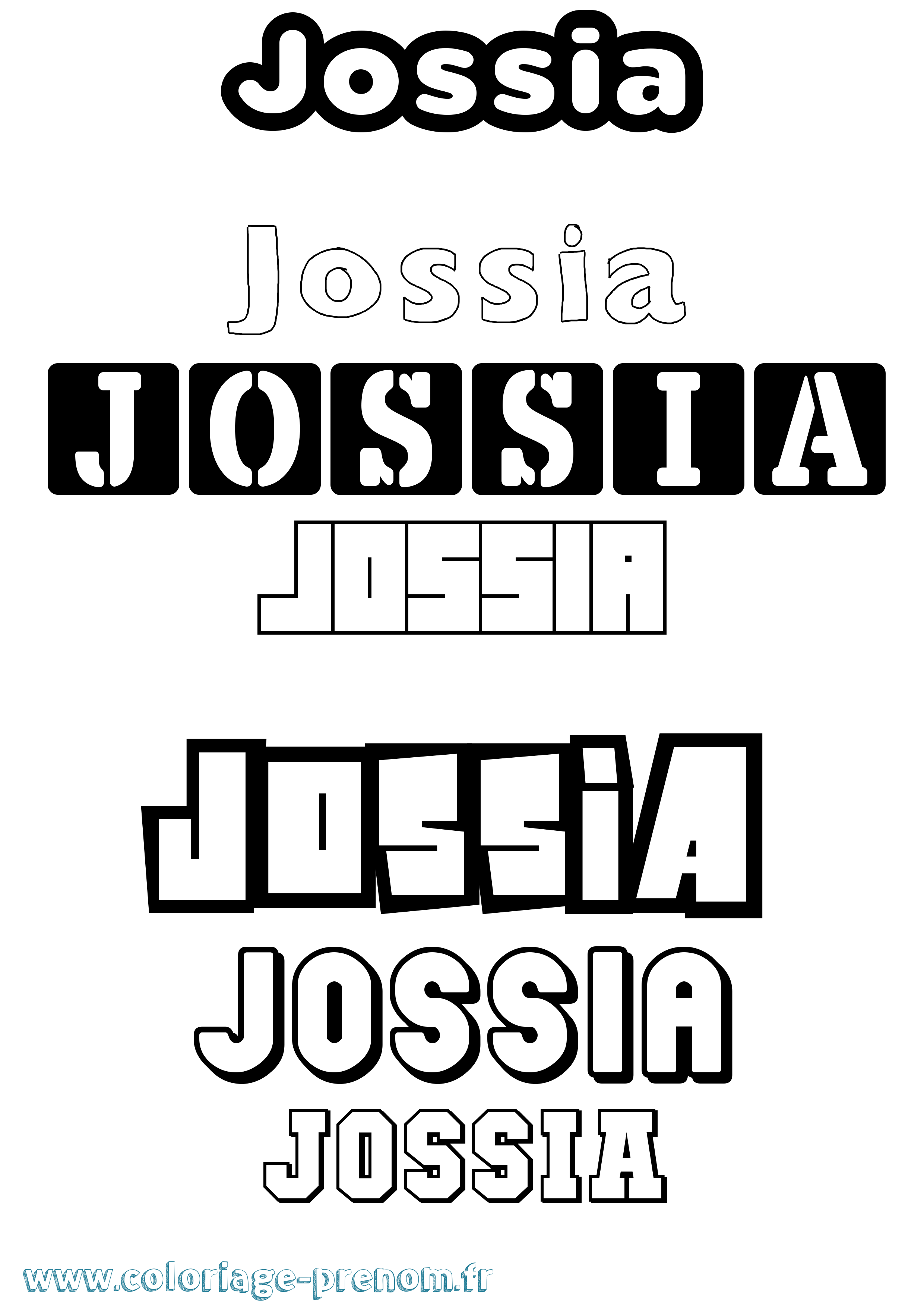 Coloriage Jossia Simple Coloriage prénom Jossia Simple