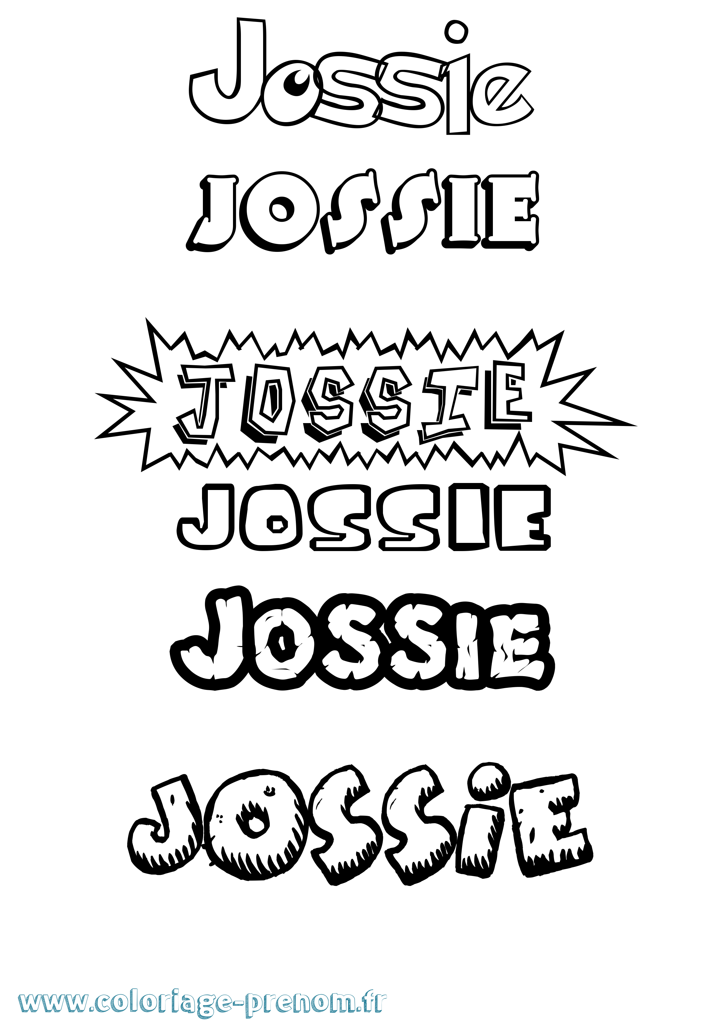 Coloriage Jossie Dessin Animé Coloriage prénom Jossie Dessin Animé