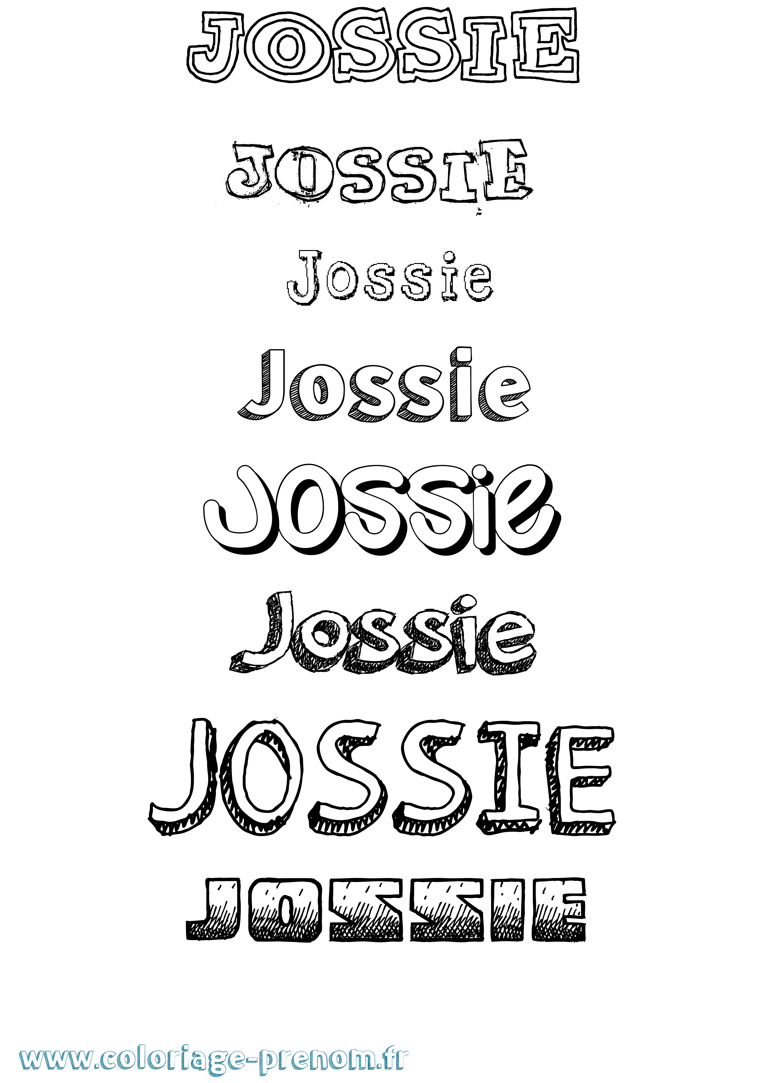 Coloriage Jossie Dessiné Coloriage prénom Jossie Dessiné