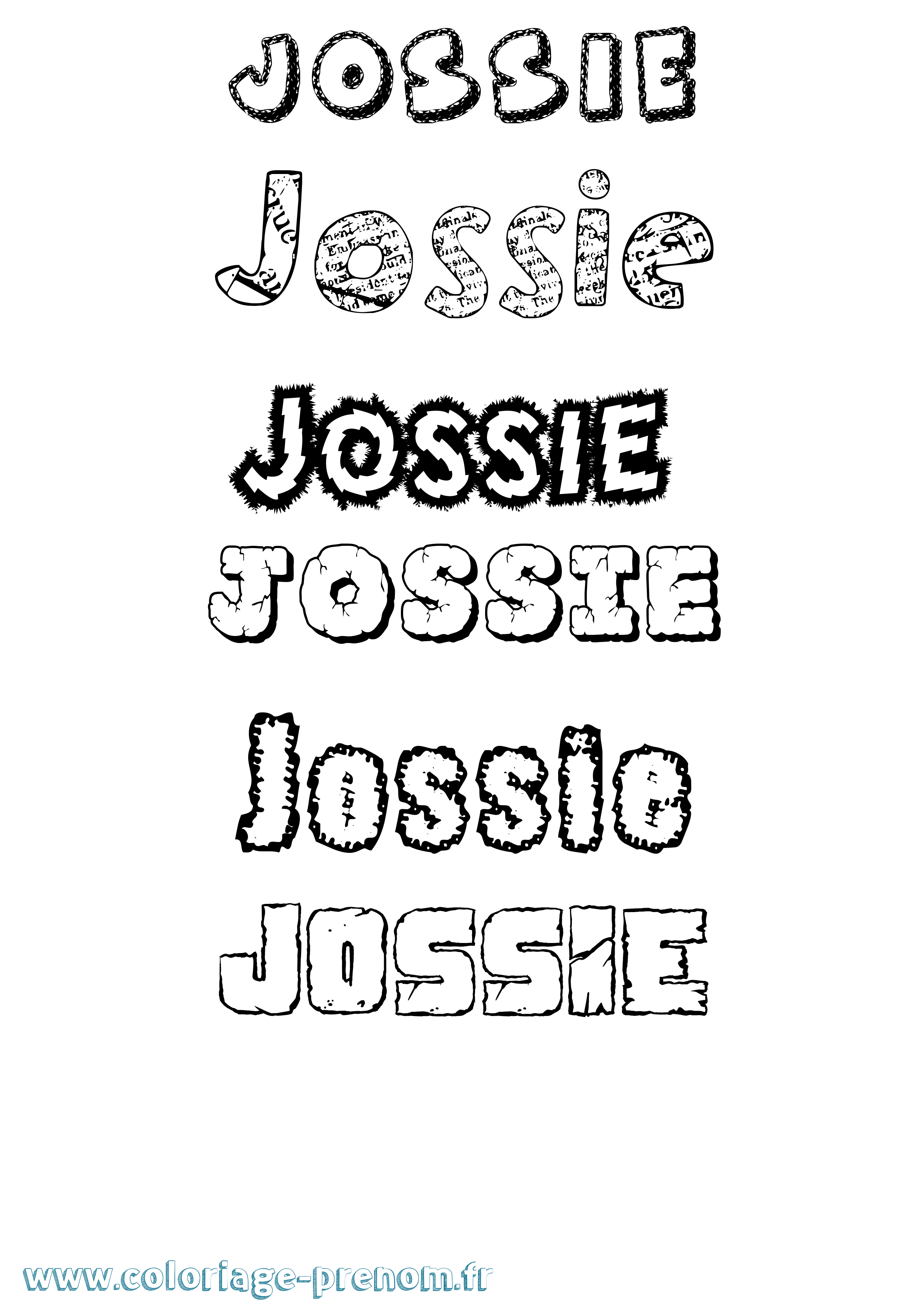 Coloriage Jossie Destructuré Coloriage prénom Jossie Destructuré