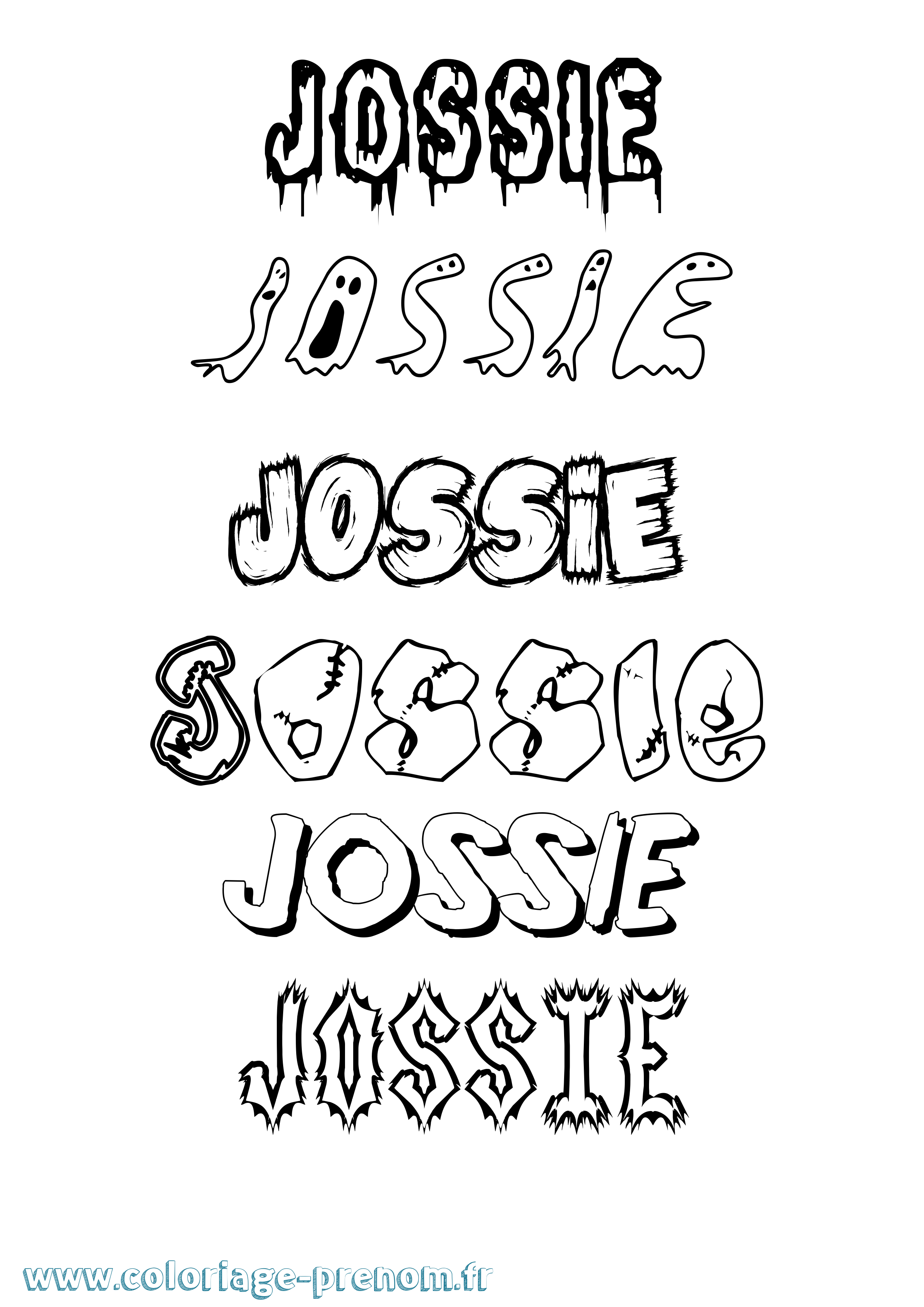 Coloriage Jossie Frisson Coloriage prénom Jossie Frisson