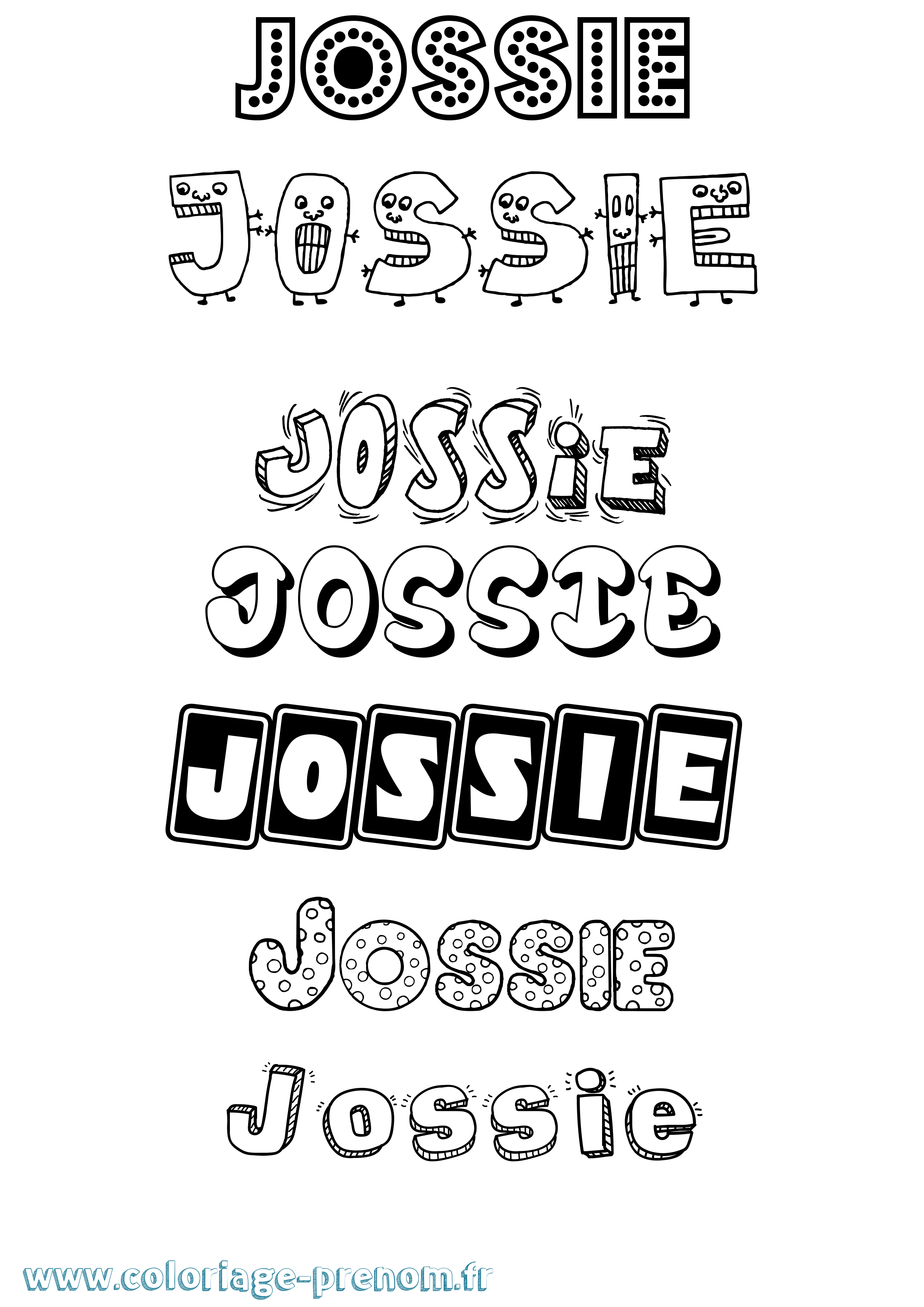 Coloriage Jossie Fun Coloriage prénom Jossie Fun