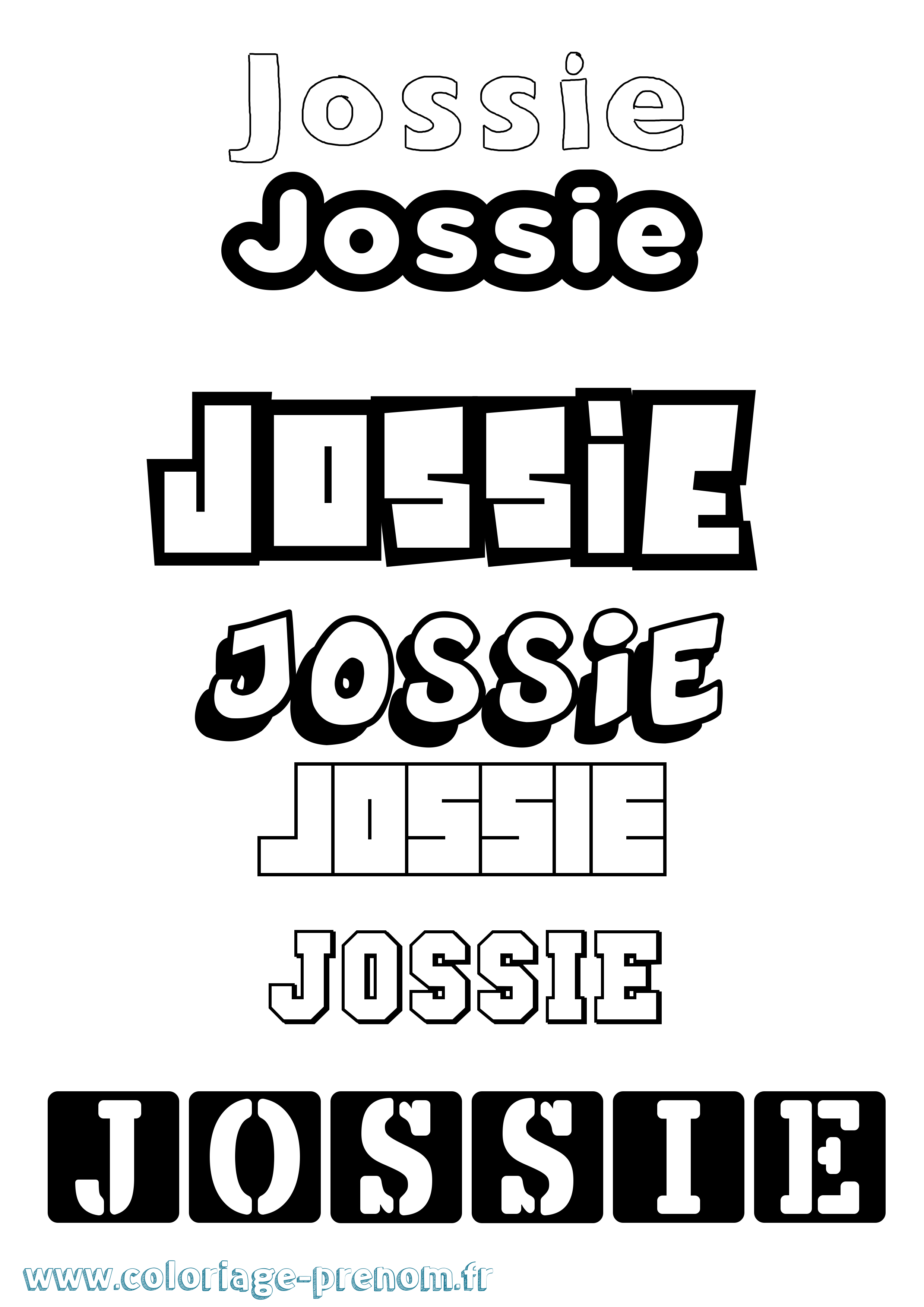 Coloriage Jossie Simple Coloriage prénom Jossie Simple