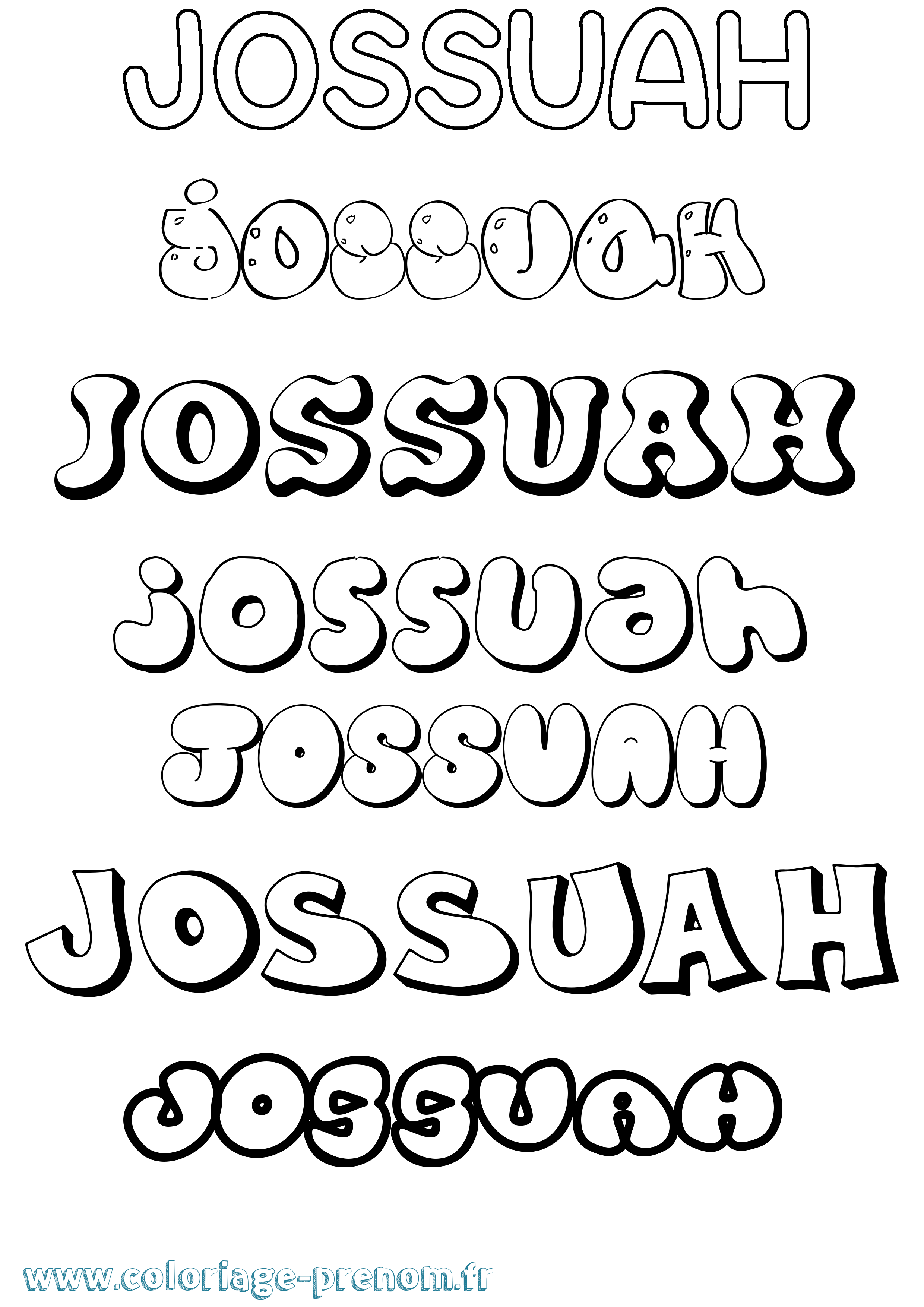 Coloriage Jossuah Bubble Coloriage prénom Jossuah Bubble
