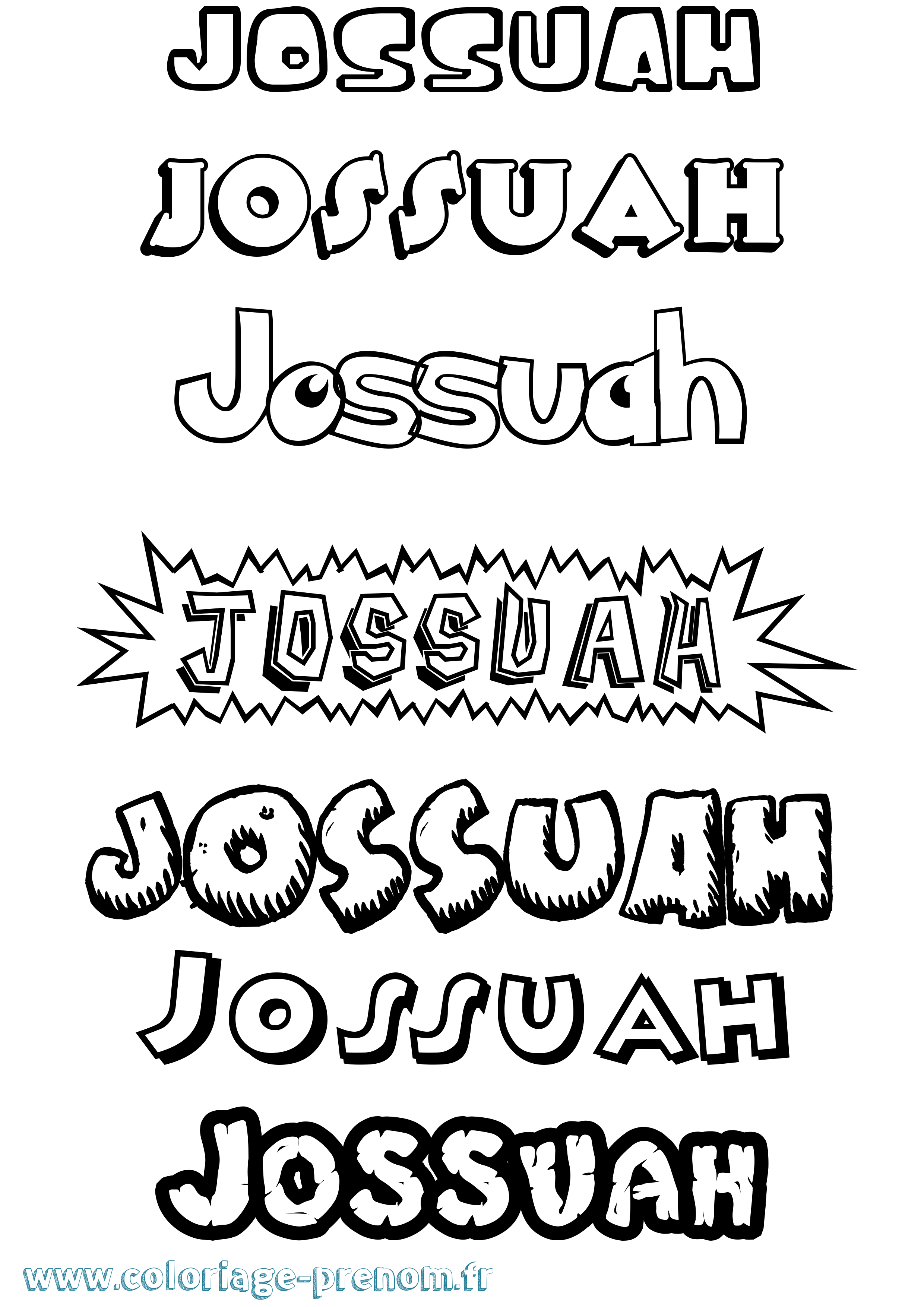 Coloriage Jossuah Dessin Animé Coloriage prénom Jossuah Dessin Animé