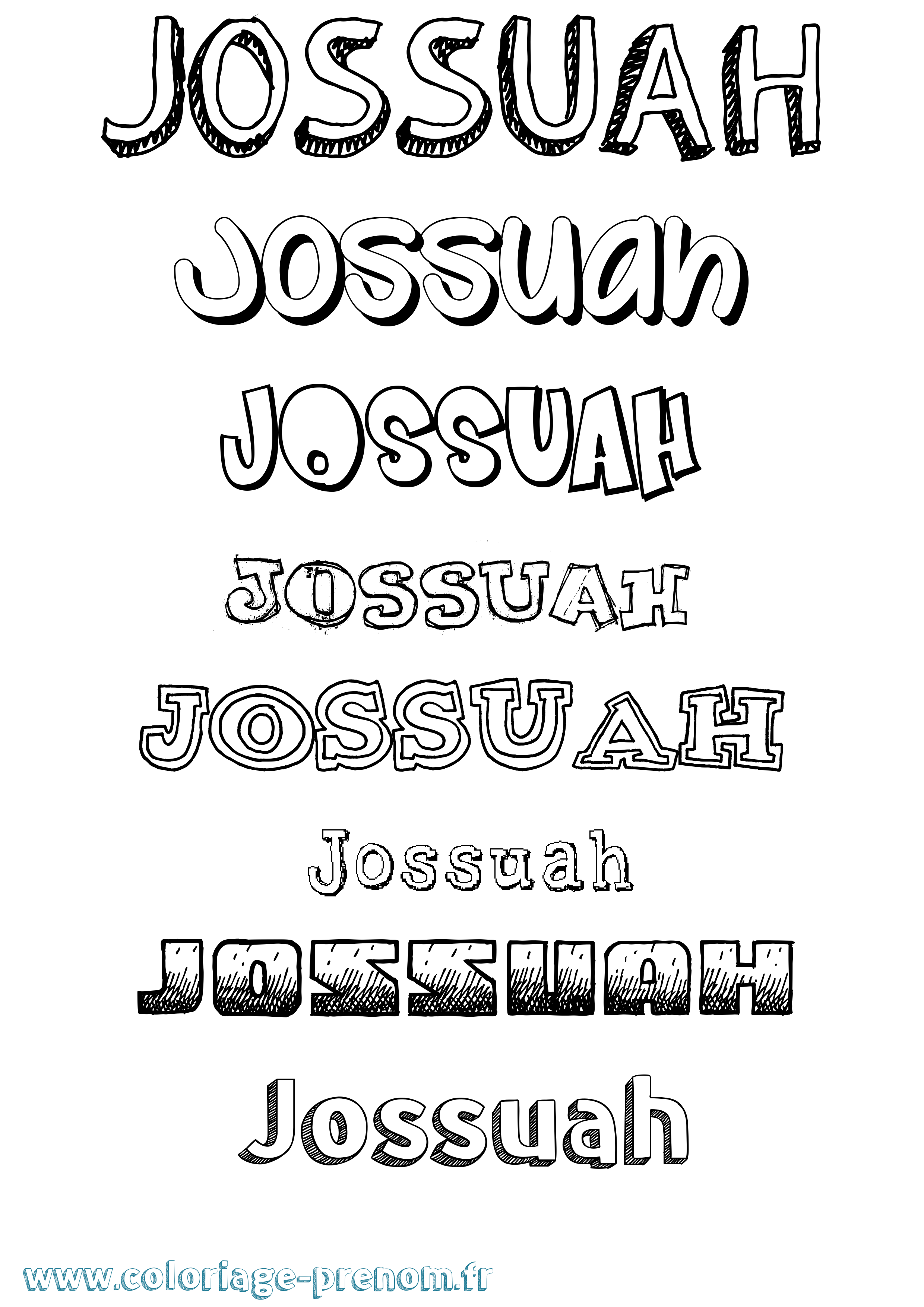 Coloriage Jossuah Dessiné Coloriage prénom Jossuah Dessiné