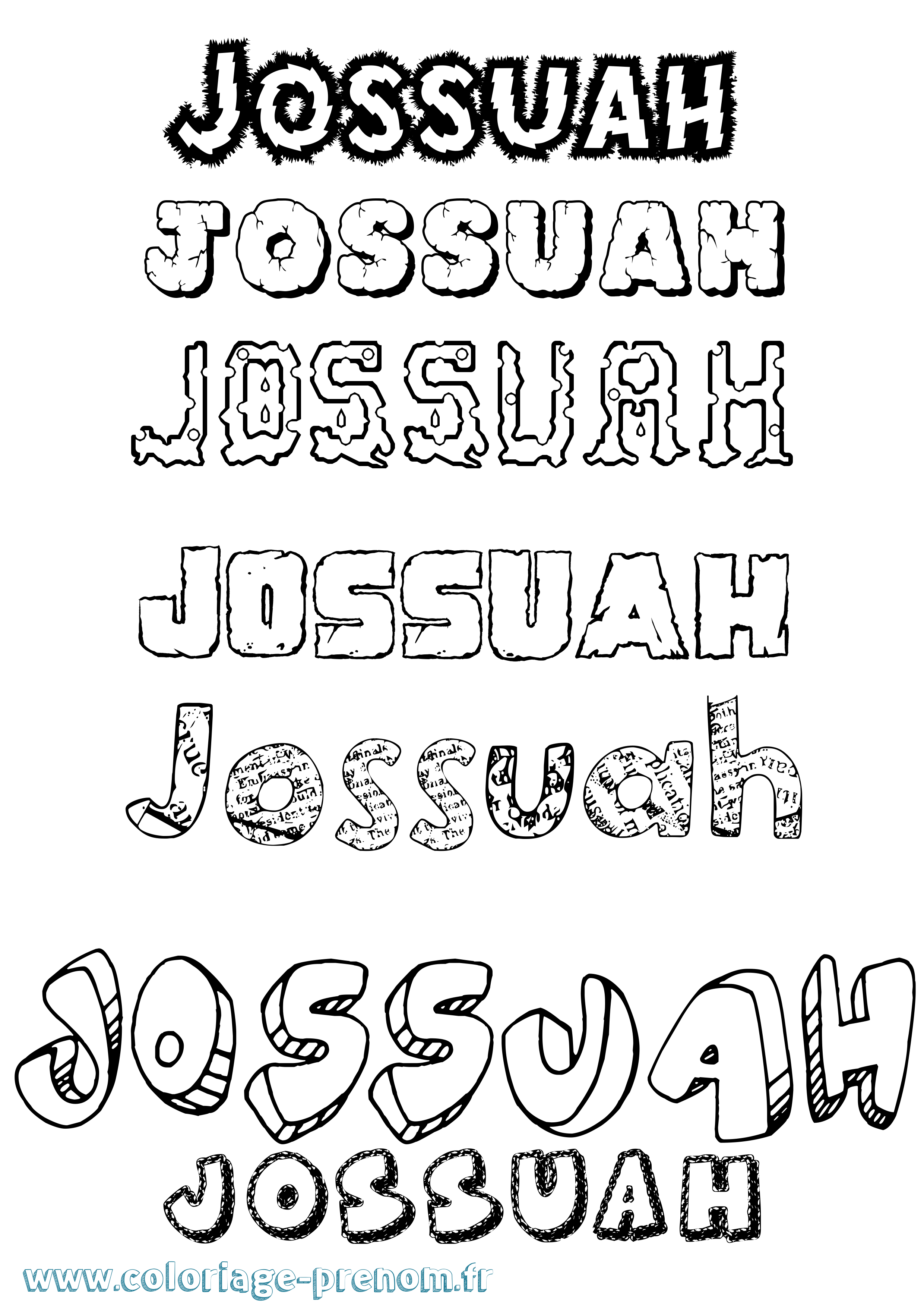 Coloriage Jossuah Destructuré Coloriage prénom Jossuah Destructuré