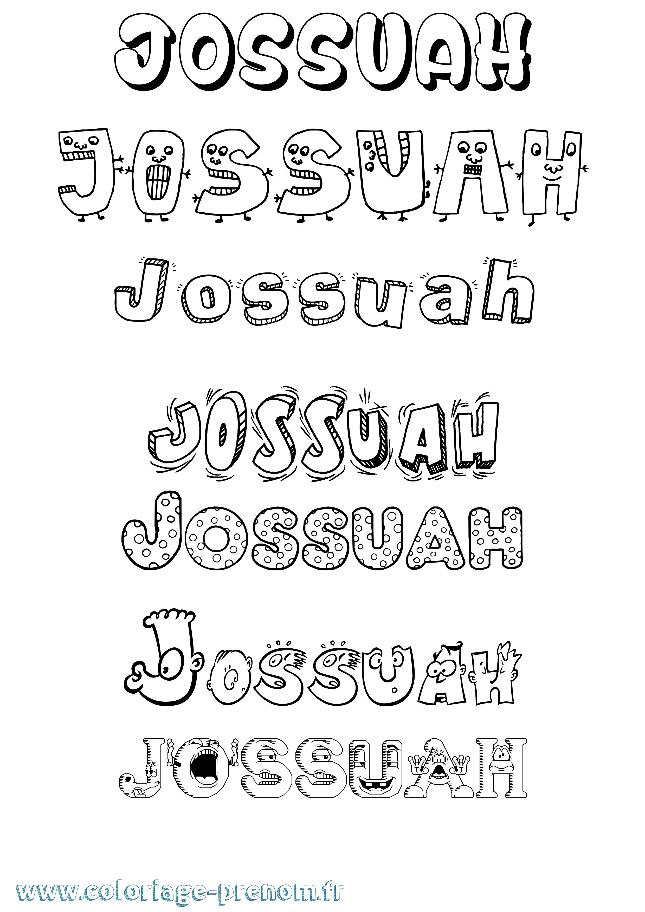 Coloriage Jossuah Fun Coloriage prénom Jossuah Fun