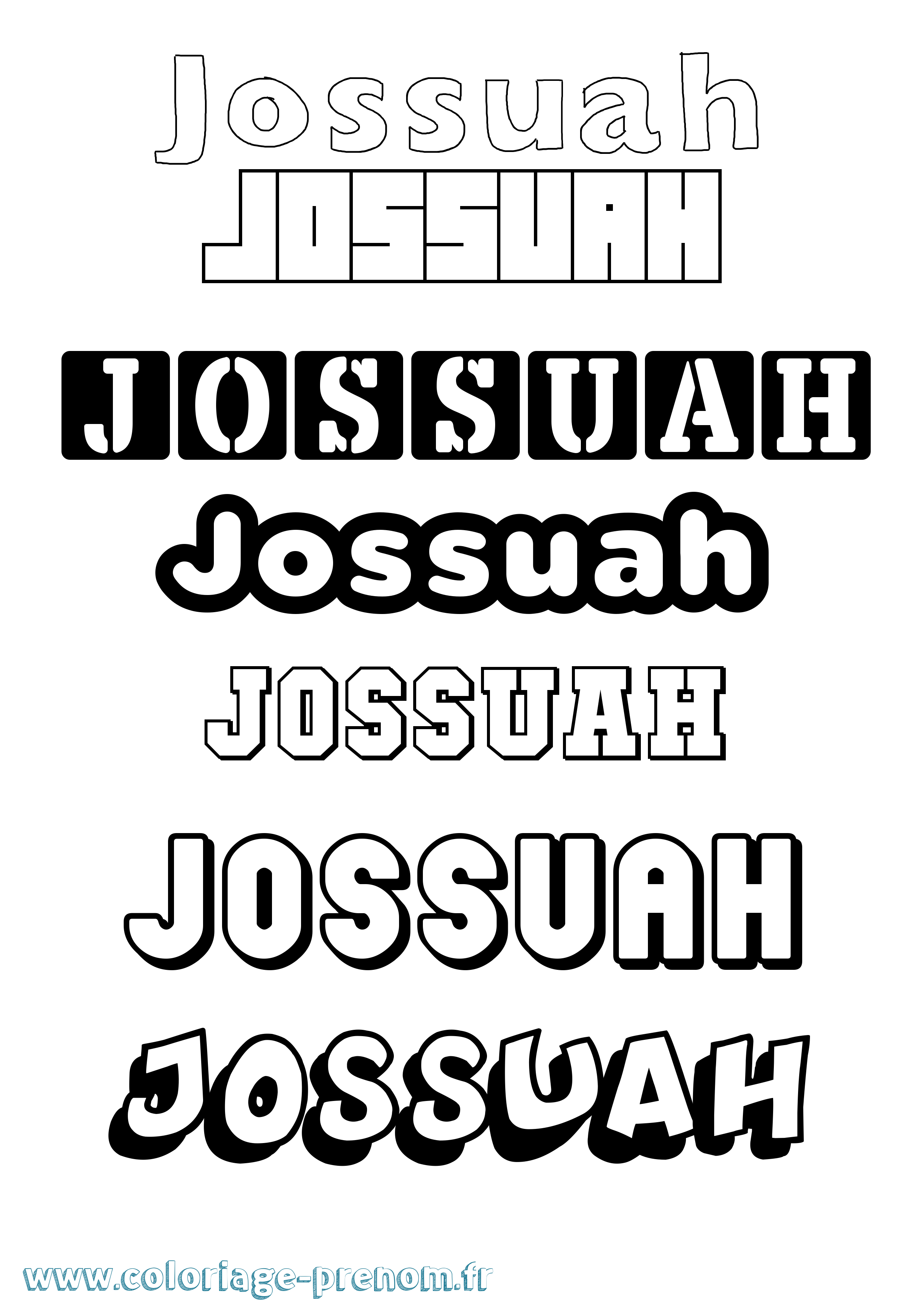 Coloriage Jossuah Simple Coloriage prénom Jossuah Simple