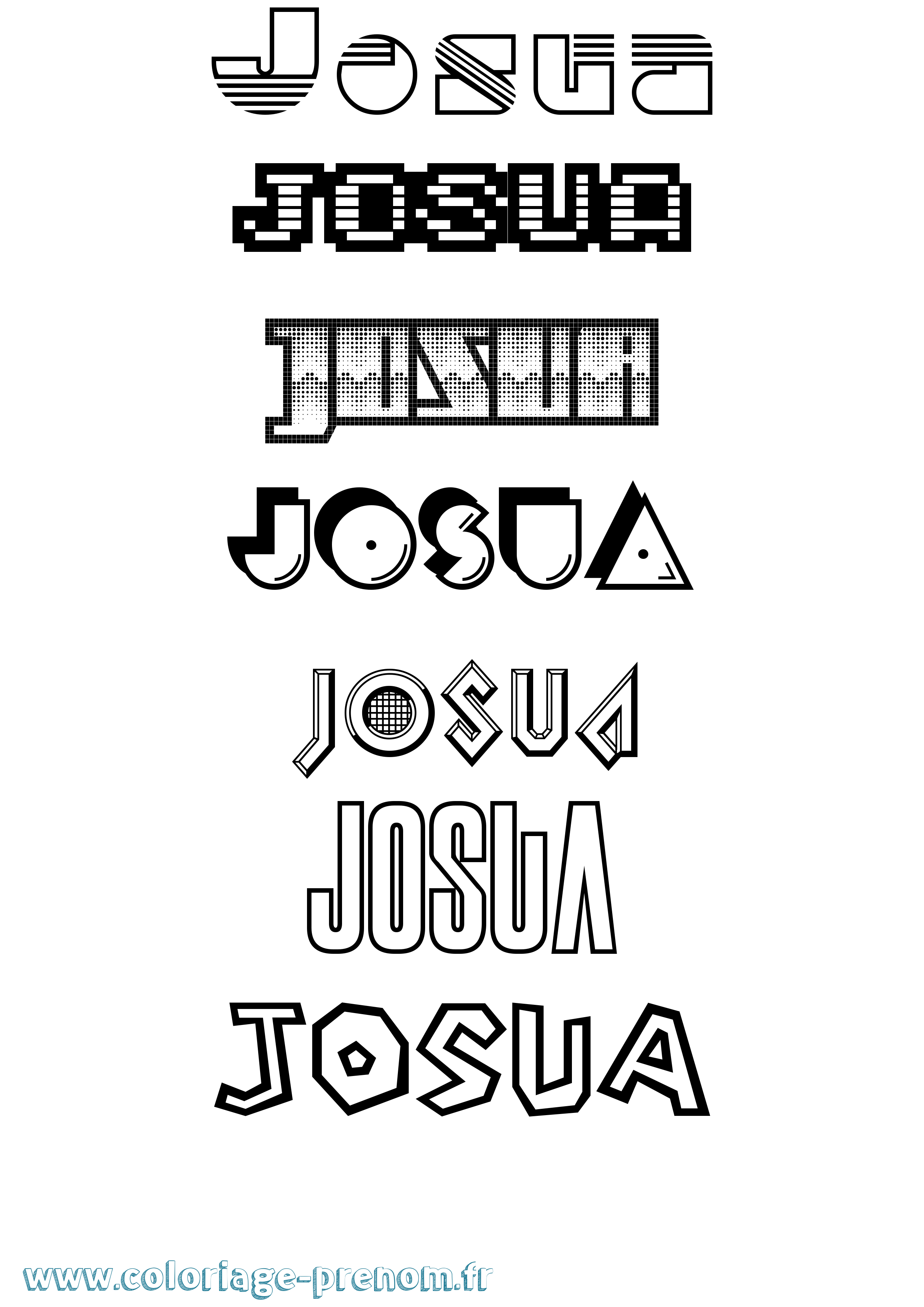Coloriage Josua Jeux Vidéos Coloriage prénom Josua Jeux Vidéos