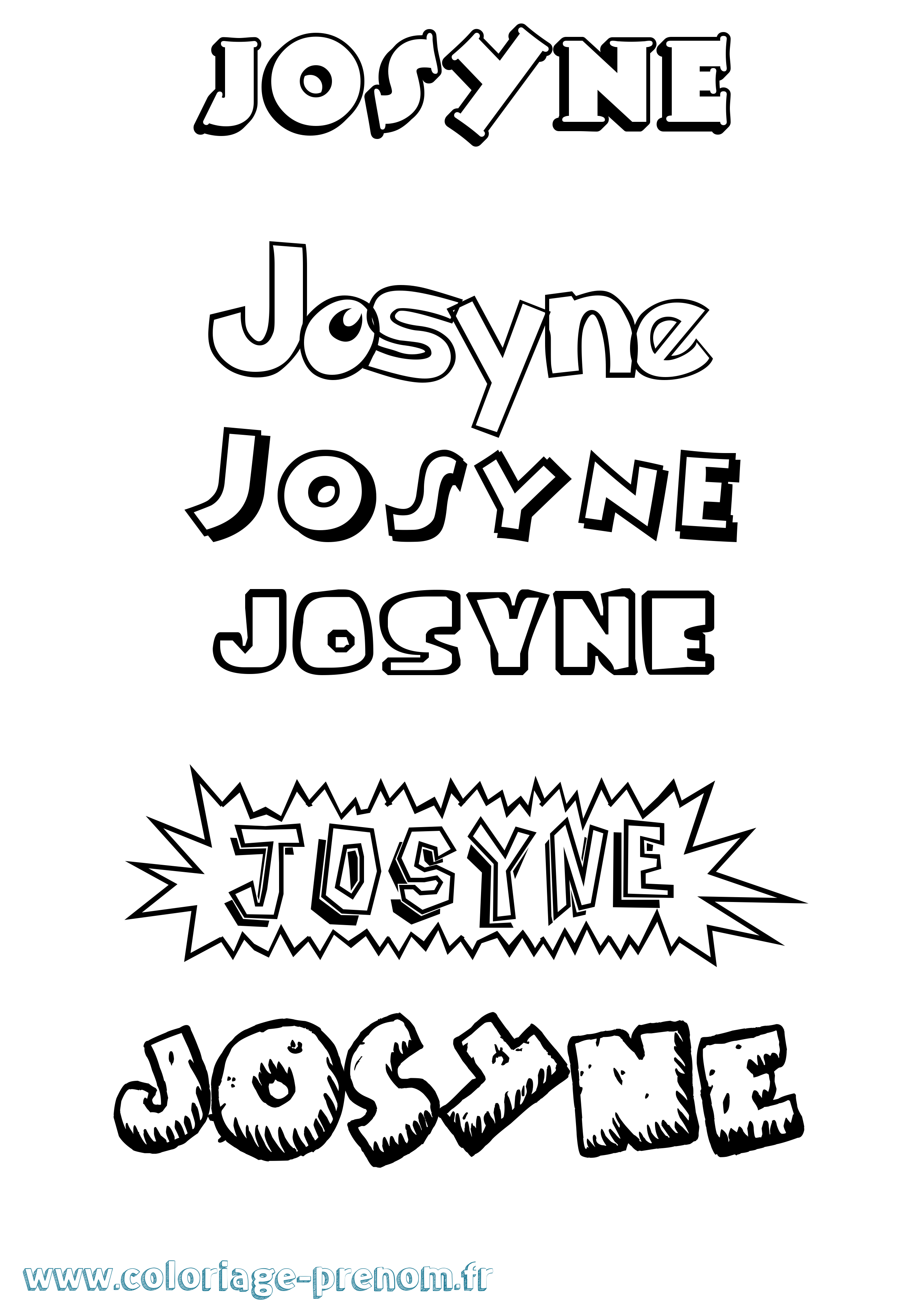 Coloriage Josyne Dessin Animé Coloriage prénom Josyne Dessin Animé