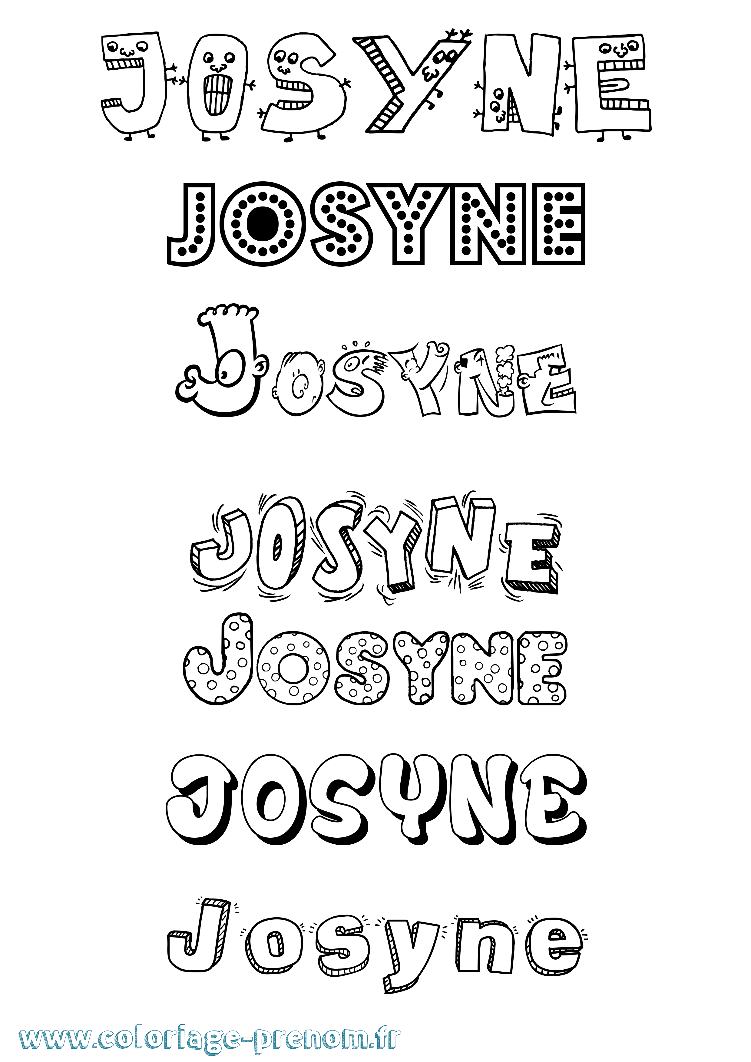 Coloriage Josyne Fun Coloriage prénom Josyne Fun