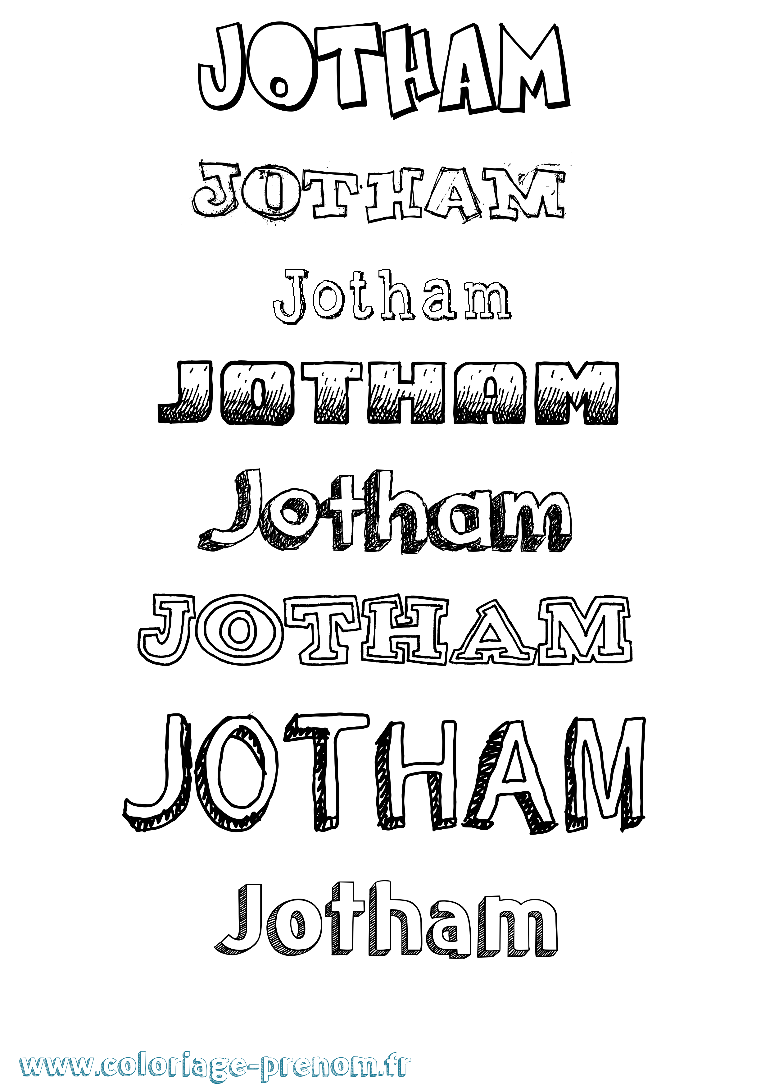Coloriage Jotham Dessiné Coloriage prénom Jotham Dessiné