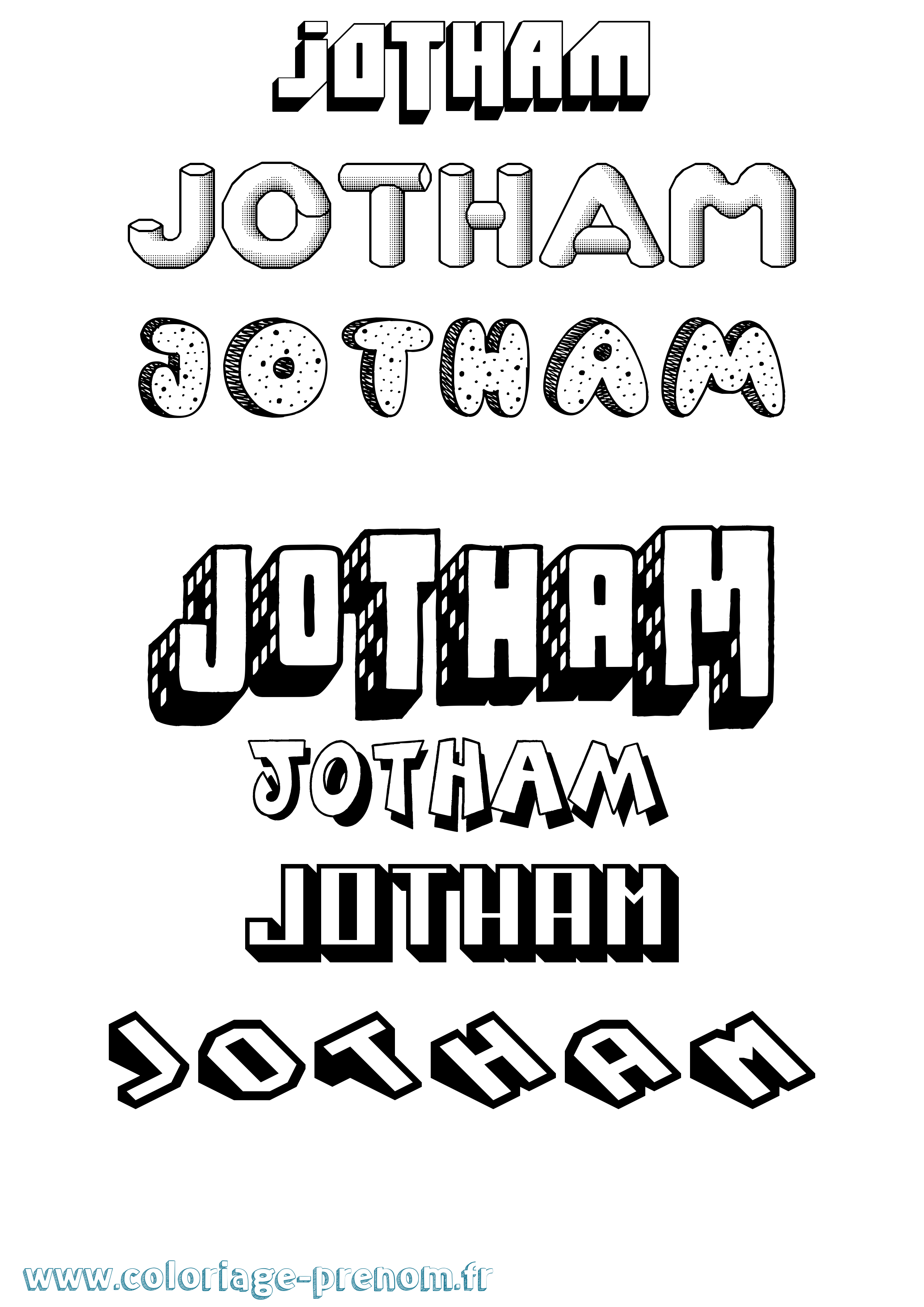 Coloriage Jotham Effet 3D Coloriage prénom Jotham Effet 3D