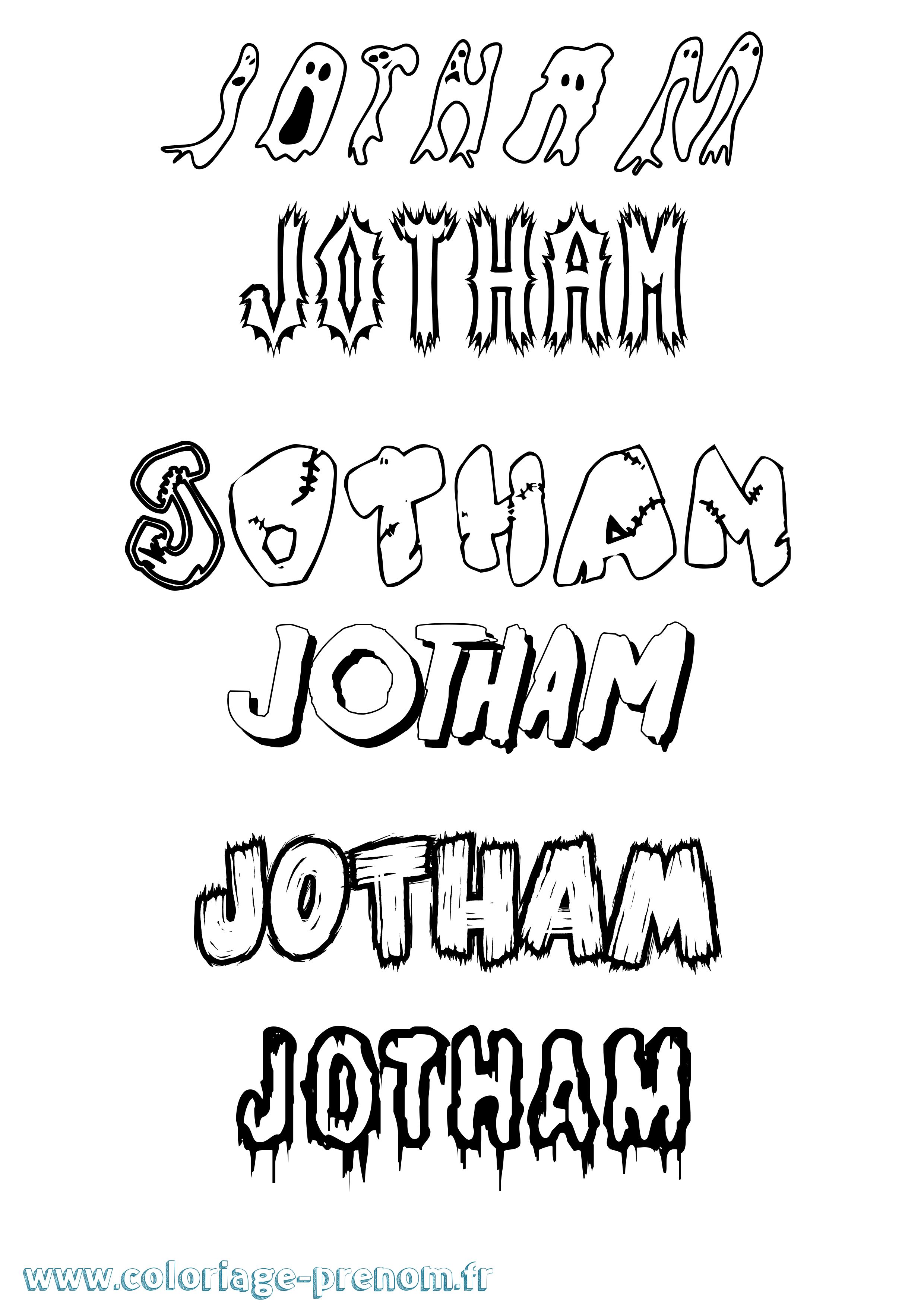 Coloriage Jotham Frisson Coloriage prénom Jotham Frisson