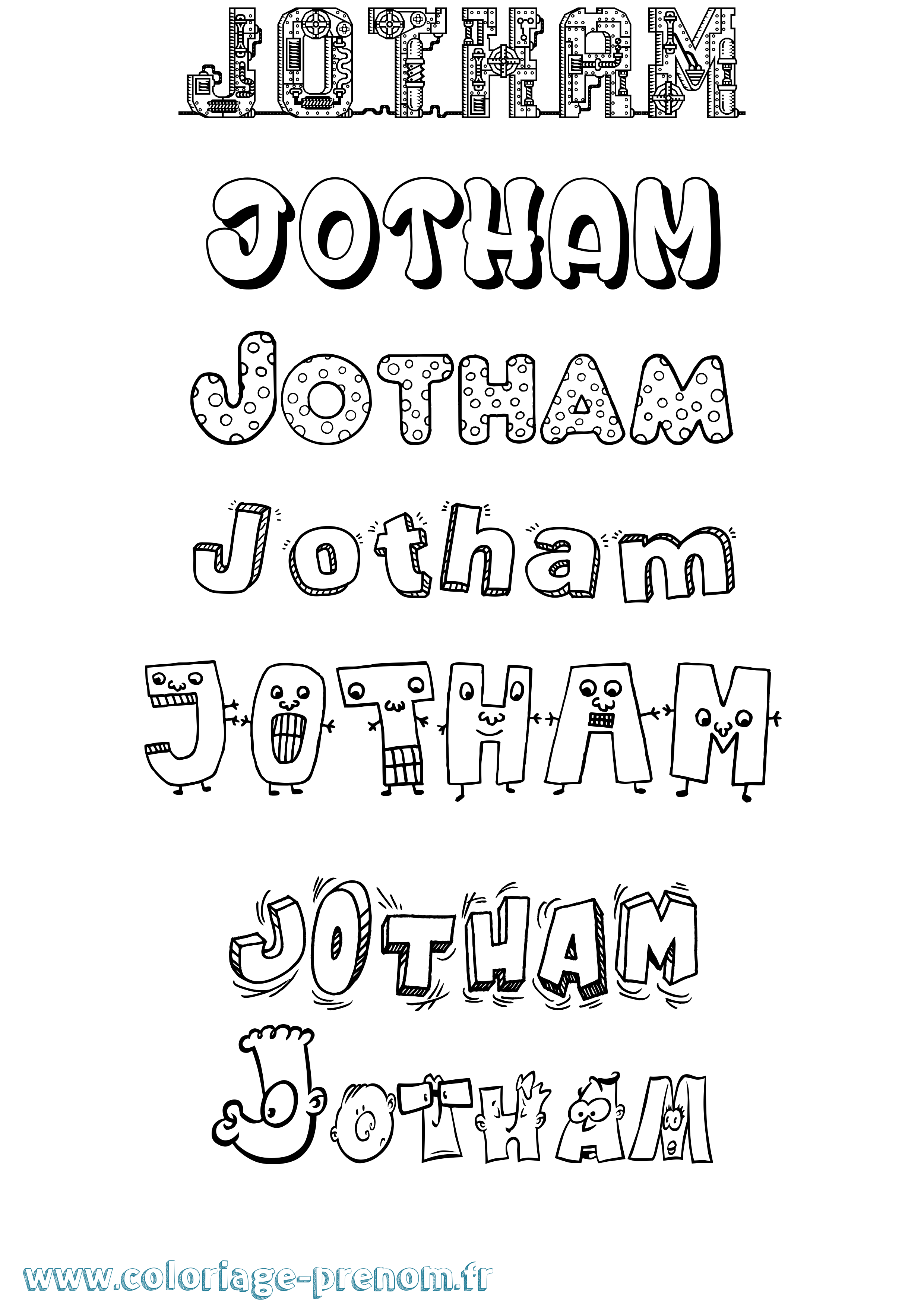 Coloriage Jotham Fun Coloriage prénom Jotham Fun