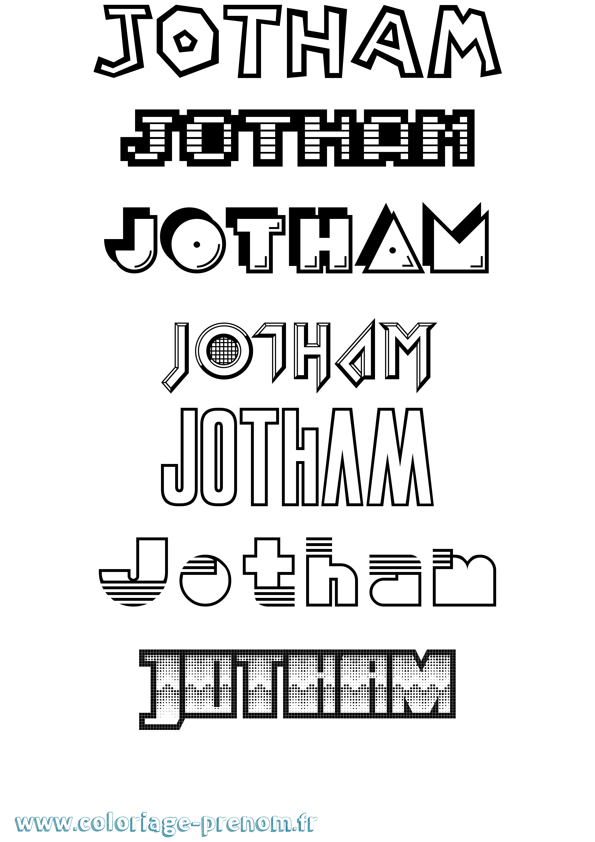 Coloriage Jotham Jeux Vidéos Coloriage prénom Jotham Jeux Vidéos