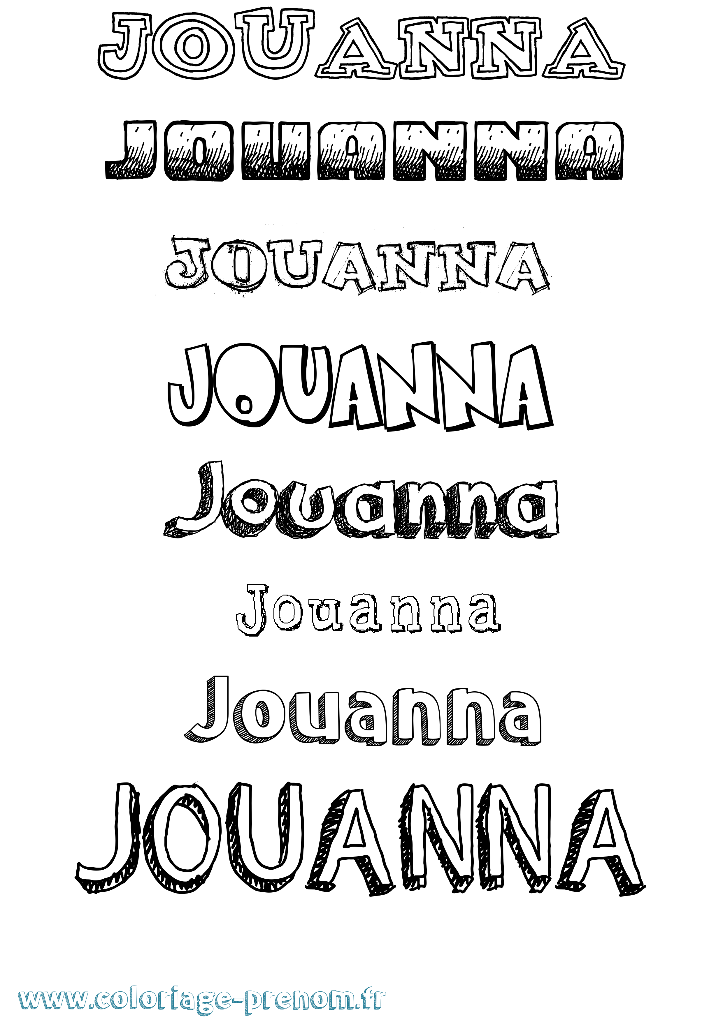 Coloriage Jouanna Dessiné Coloriage prénom Jouanna Dessiné