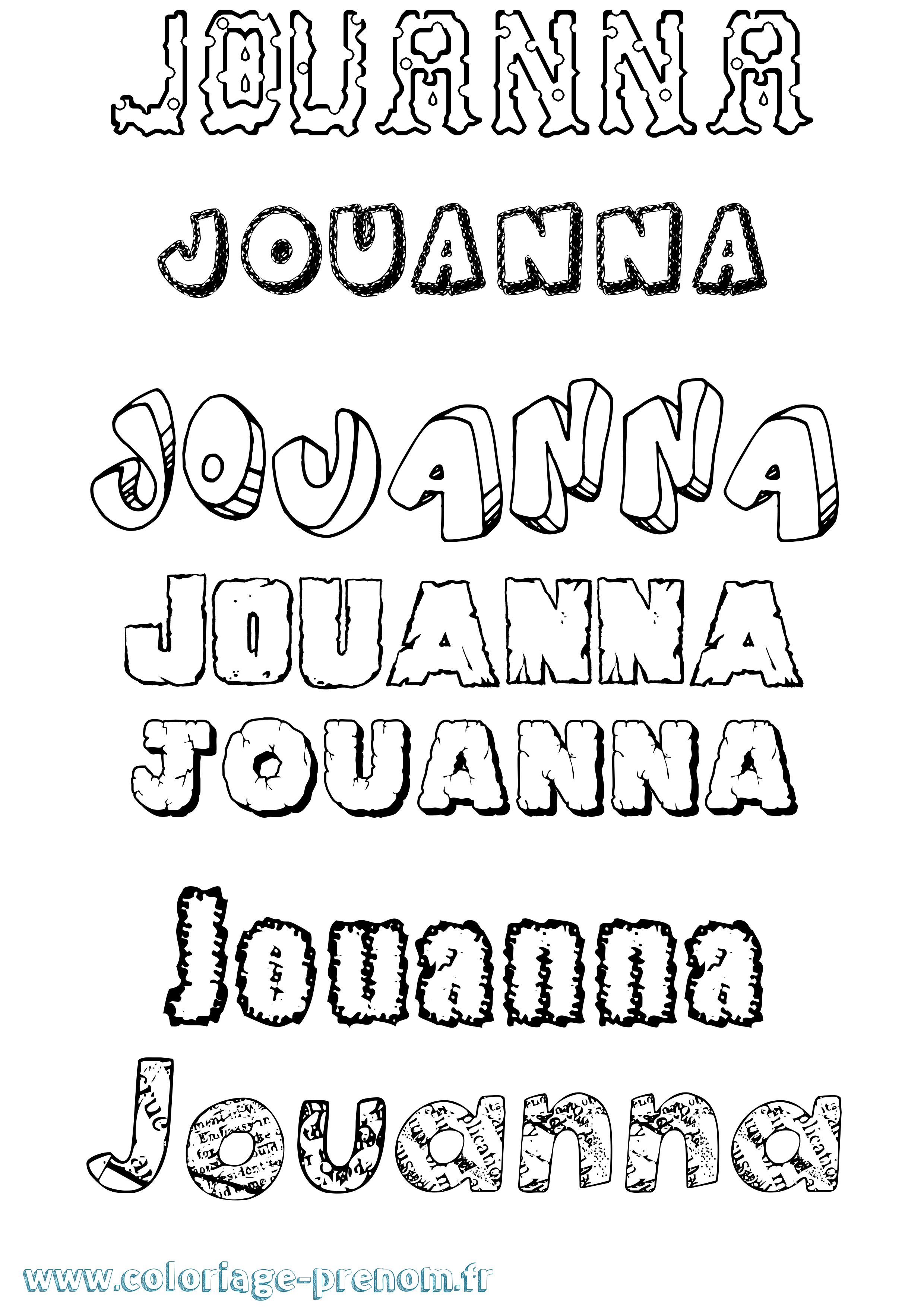 Coloriage Jouanna Destructuré Coloriage prénom Jouanna Destructuré