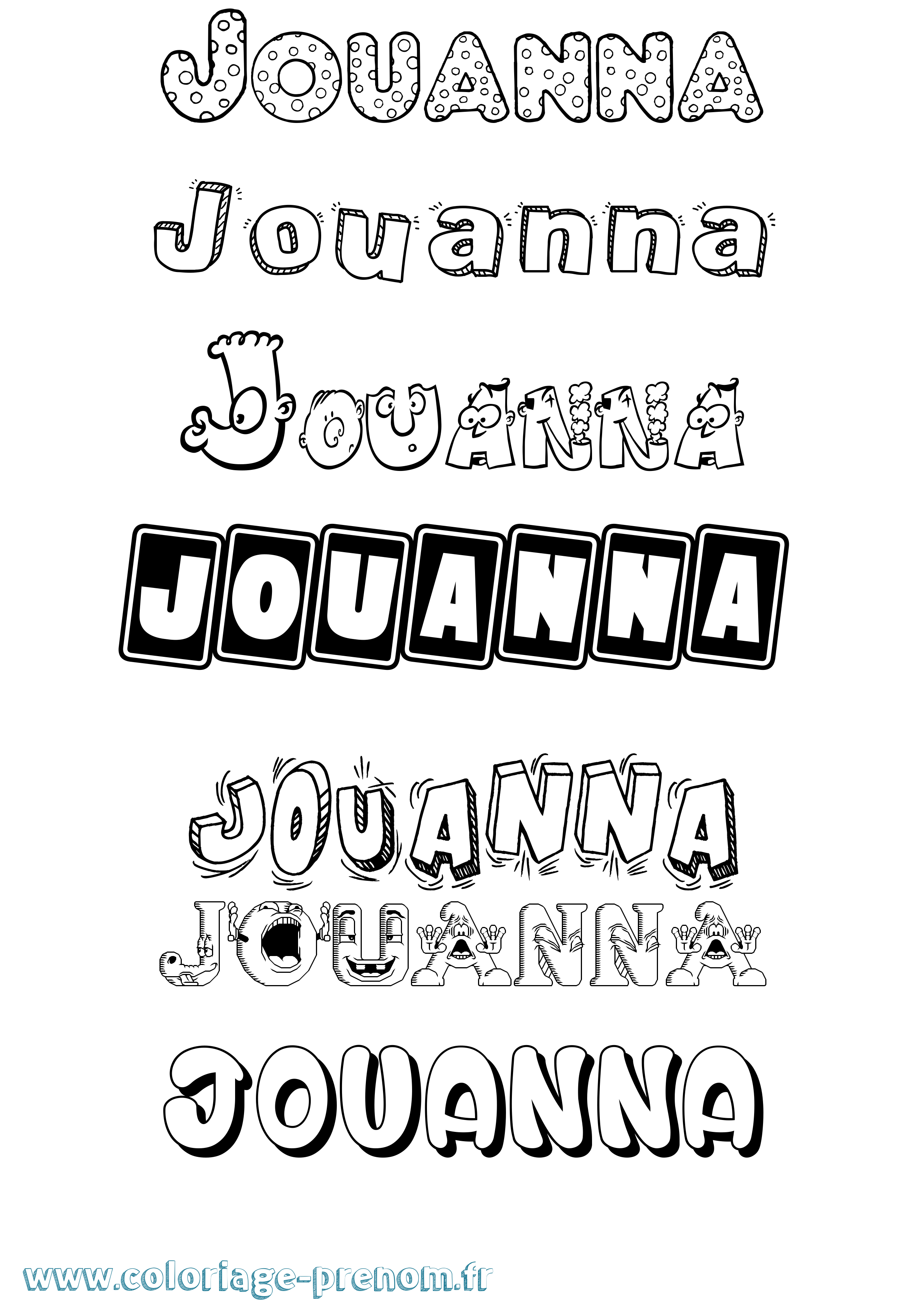 Coloriage Jouanna Fun Coloriage prénom Jouanna Fun