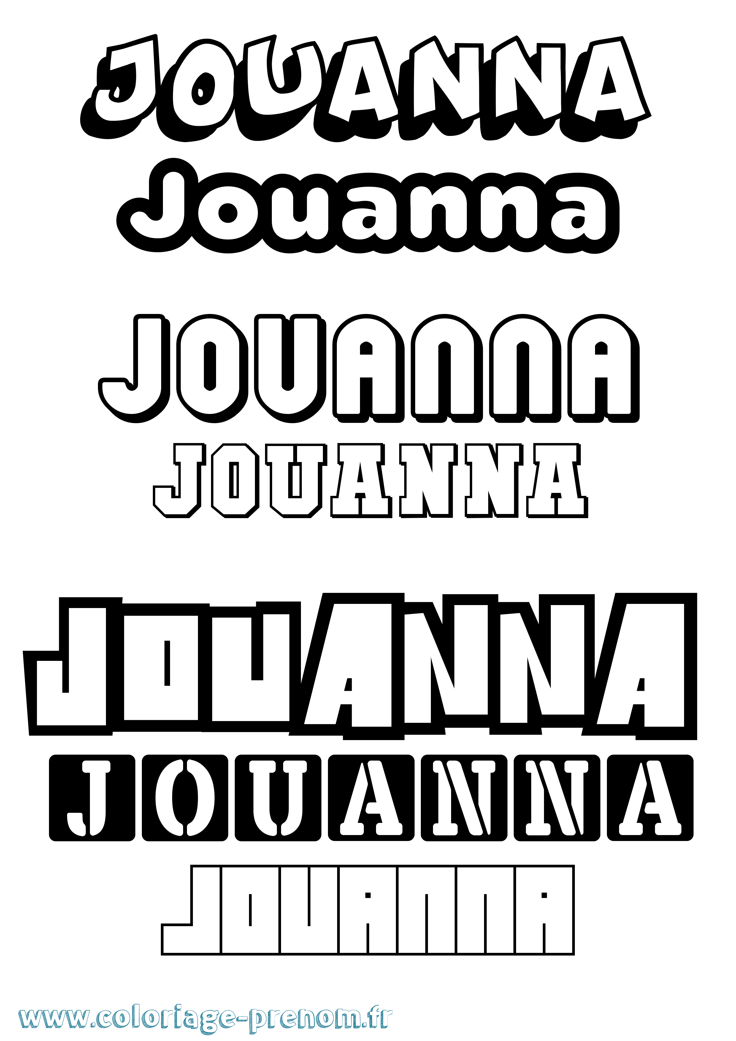 Coloriage Jouanna Simple Coloriage prénom Jouanna Simple