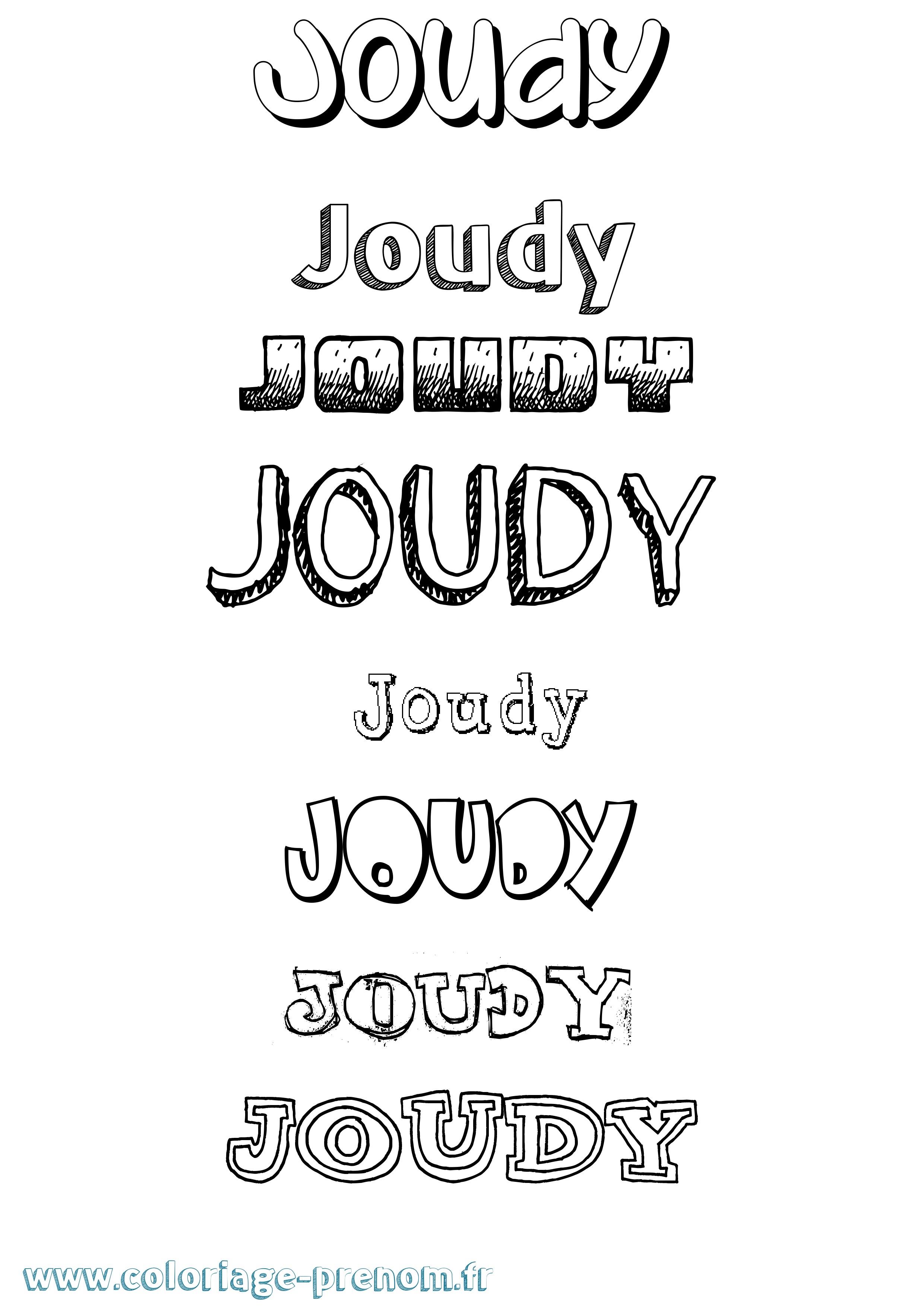 Coloriage Joudy Dessiné Coloriage prénom Joudy Dessiné