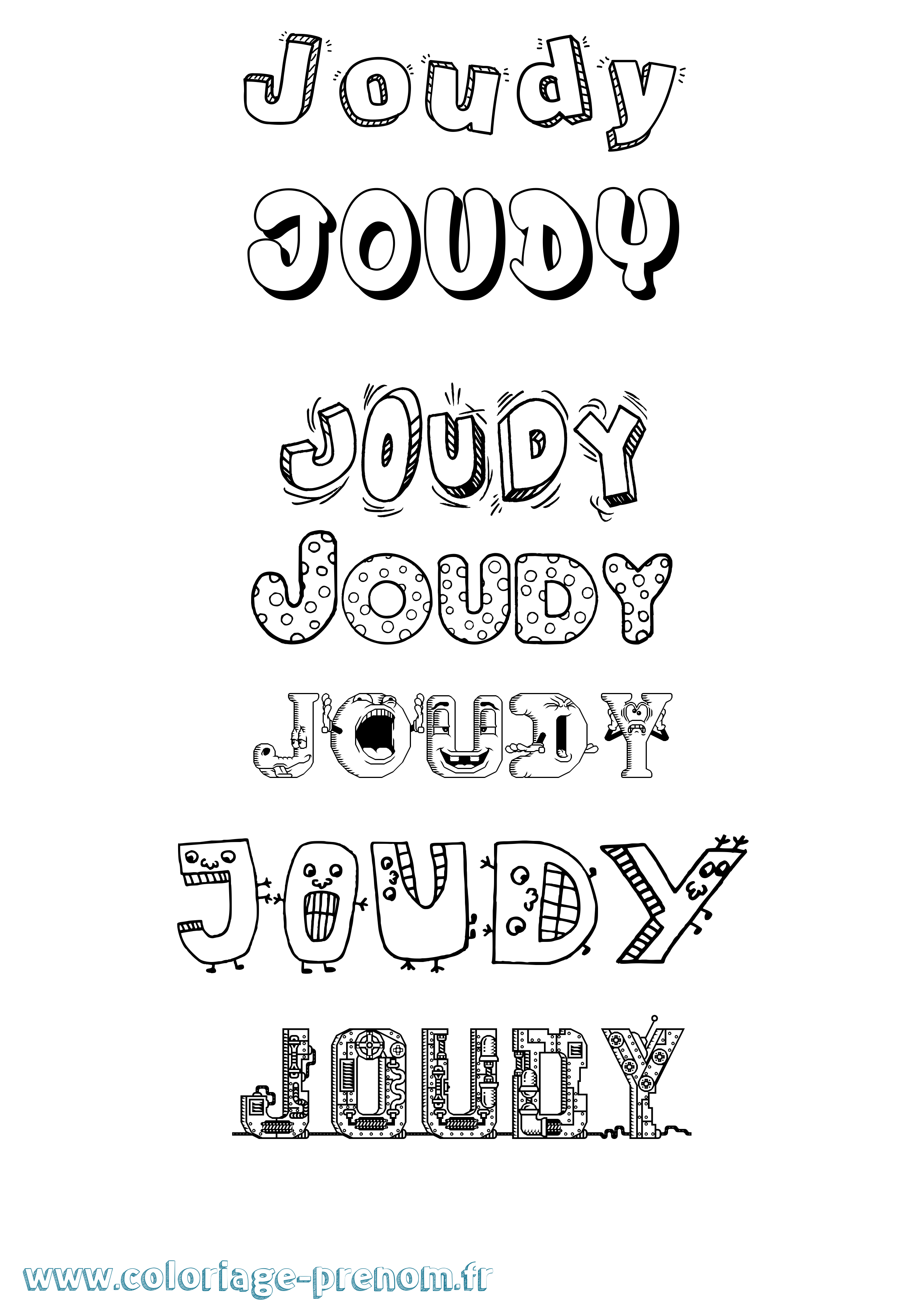 Coloriage Joudy Fun Coloriage prénom Joudy Fun