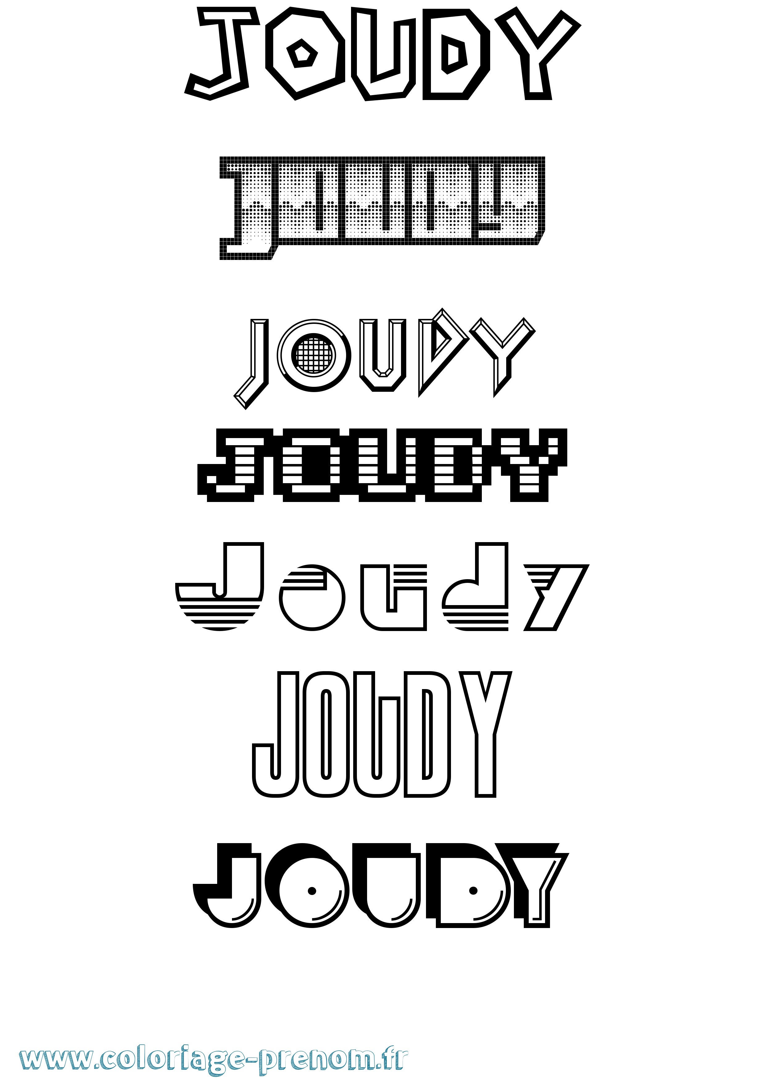 Coloriage Joudy Jeux Vidéos Coloriage prénom Joudy Jeux Vidéos